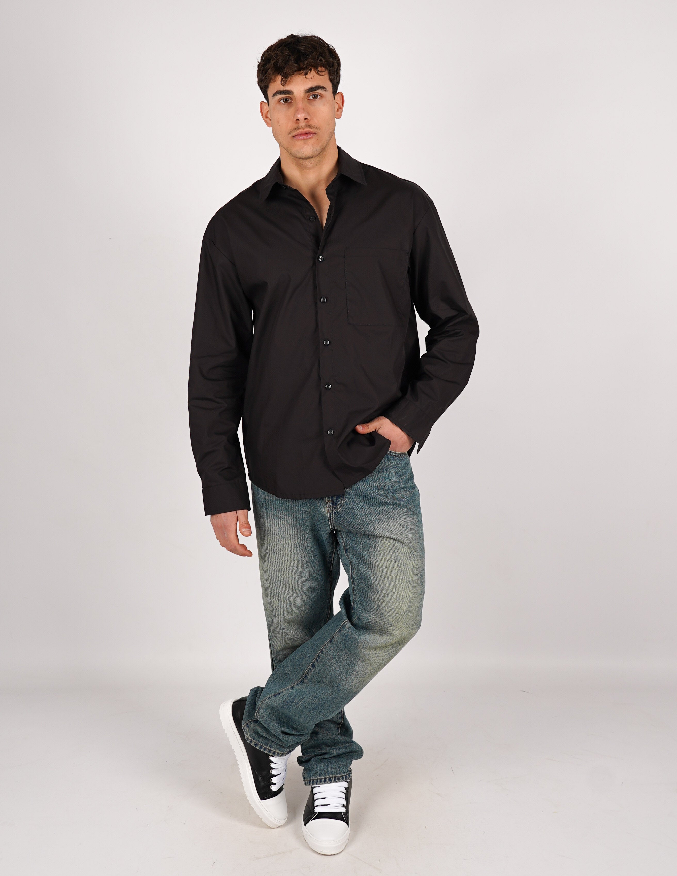 camicia oversize in cotone