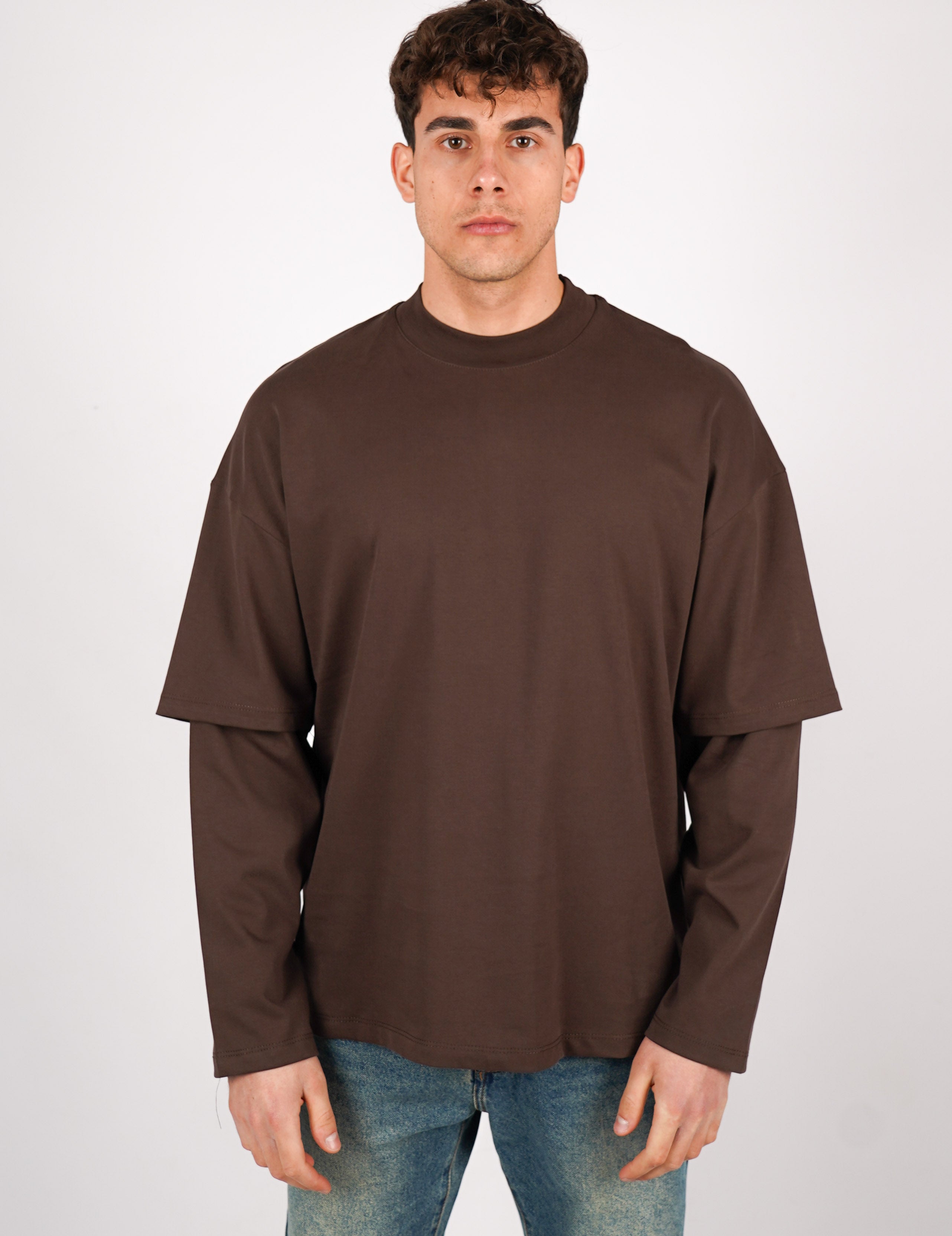LONG SHIRT IN COTONE TINTA UNITA