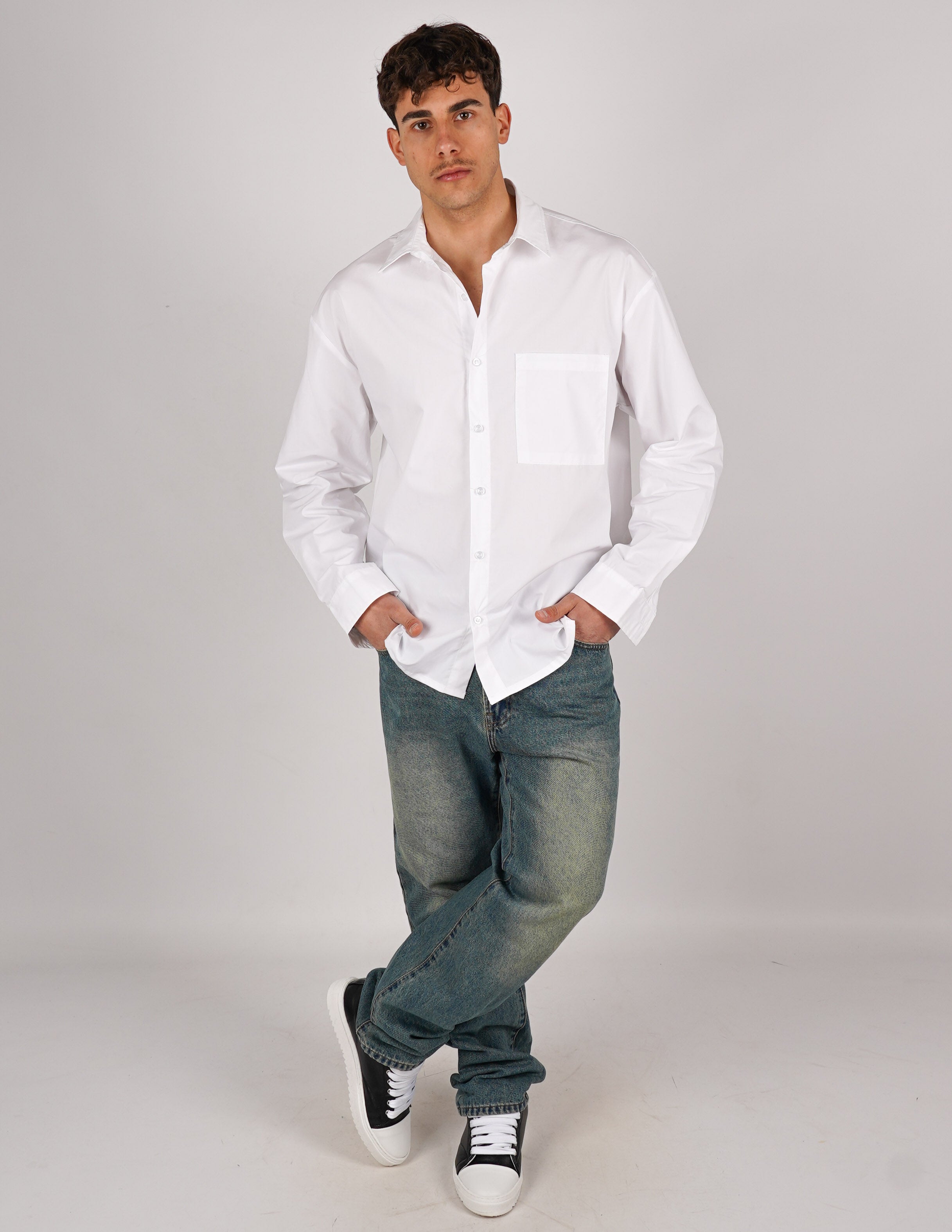 camicia oversize in cotone