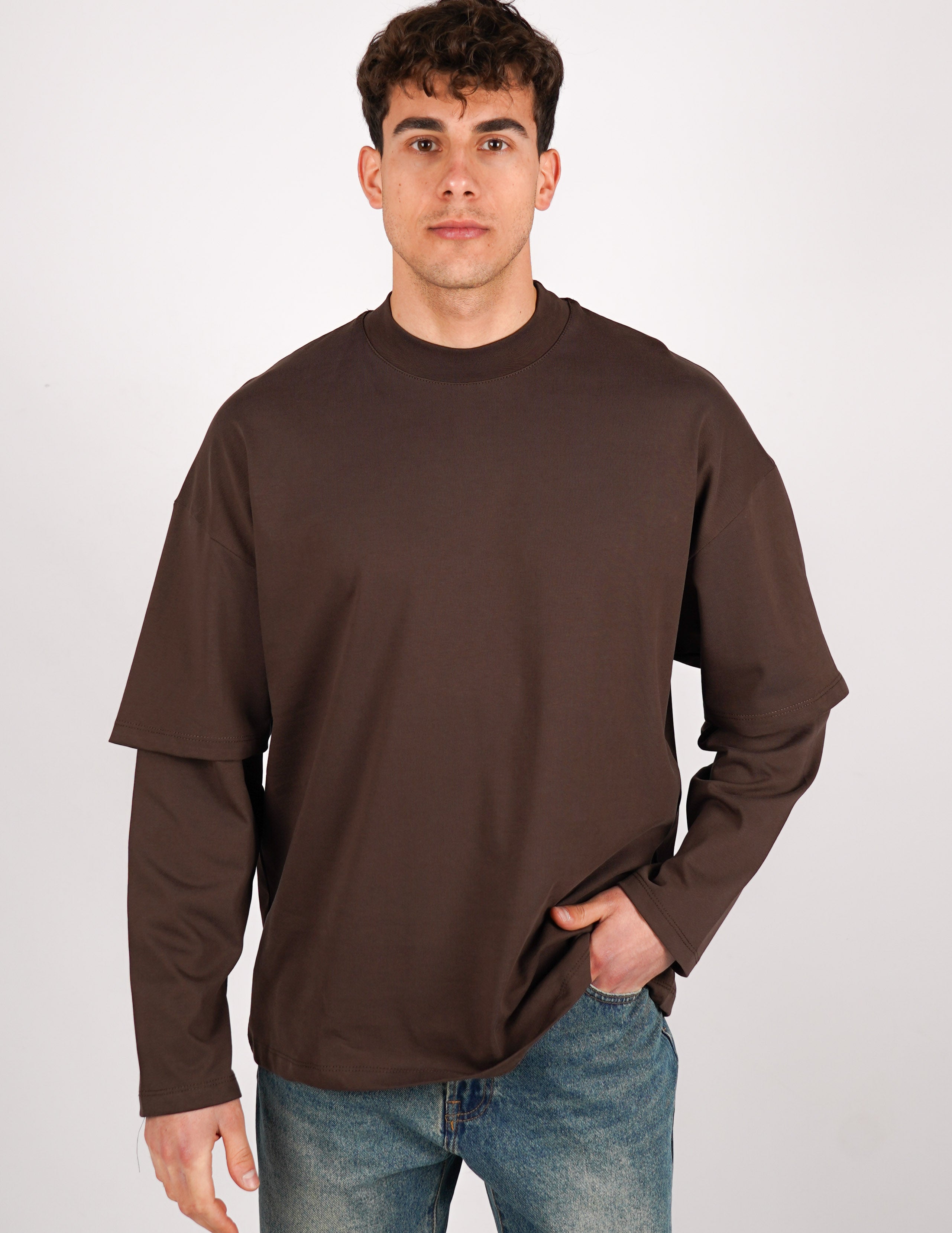 LONG SHIRT IN COTONE TINTA UNITA