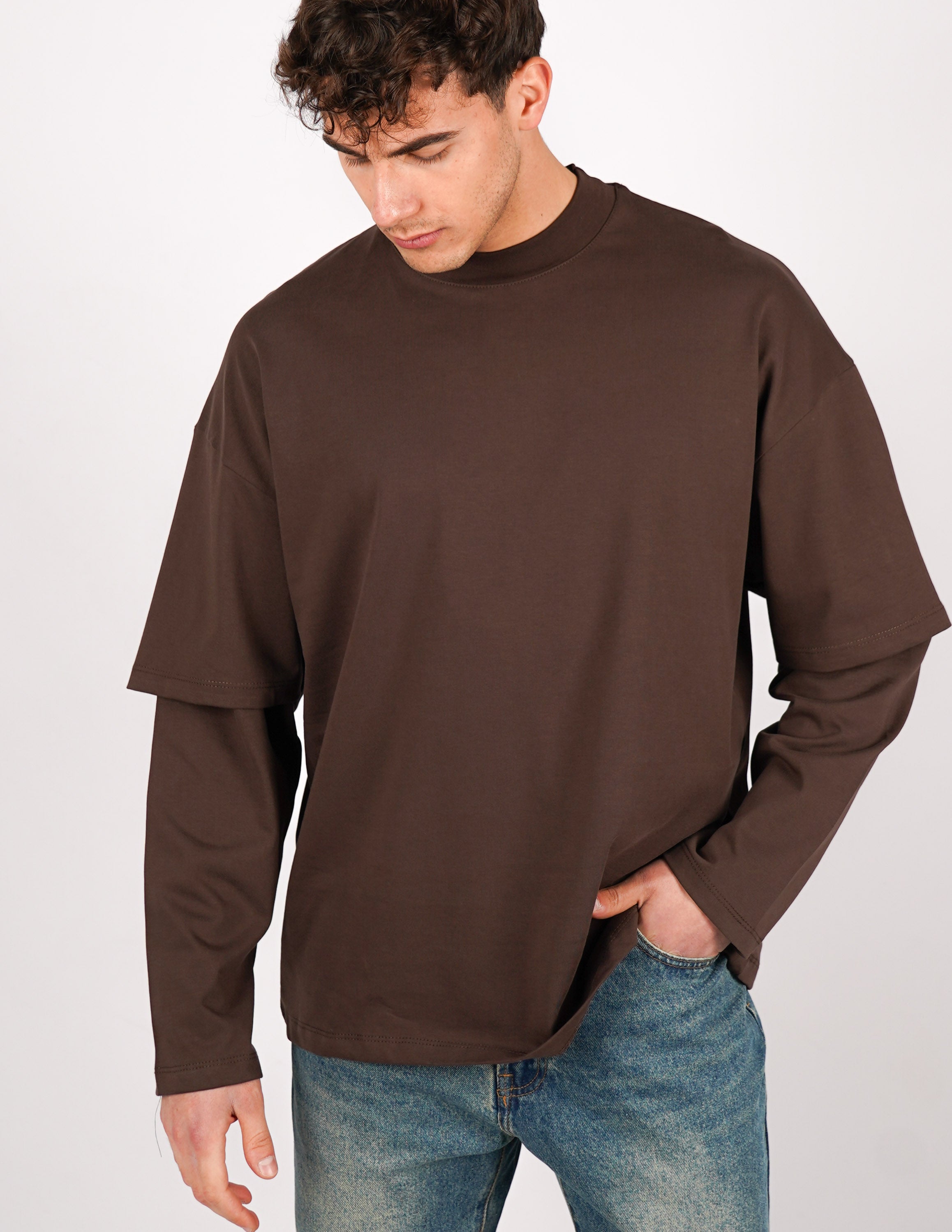 LONG SHIRT IN COTONE TINTA UNITA