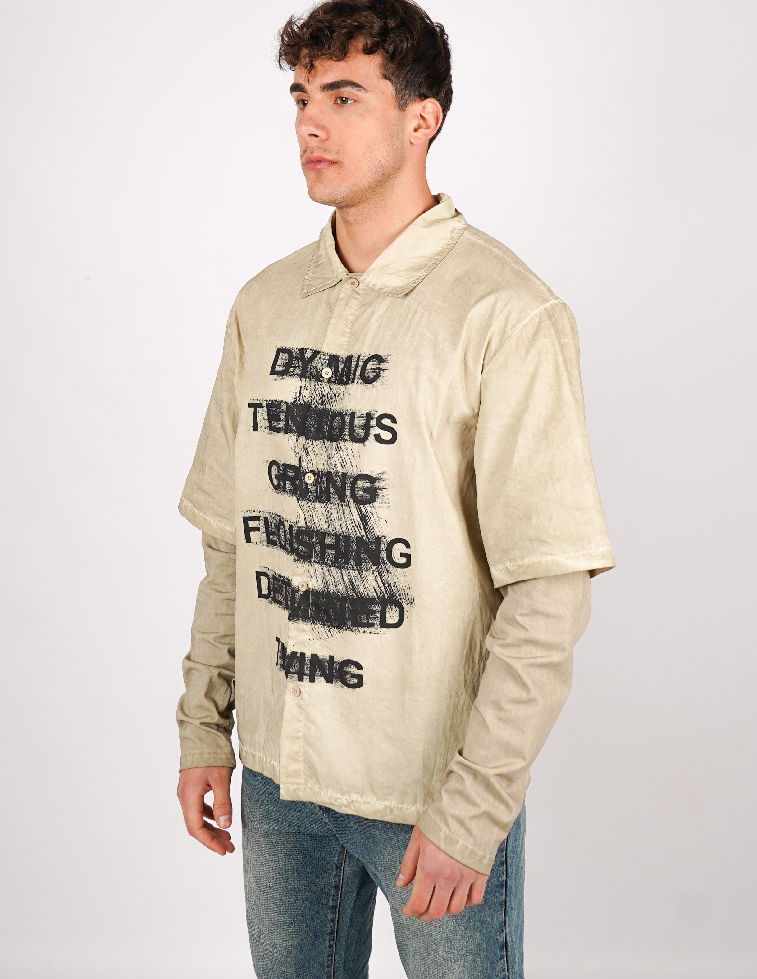 CAMICIA MANICA LUNGA STRUTTURATA CON STAMPA