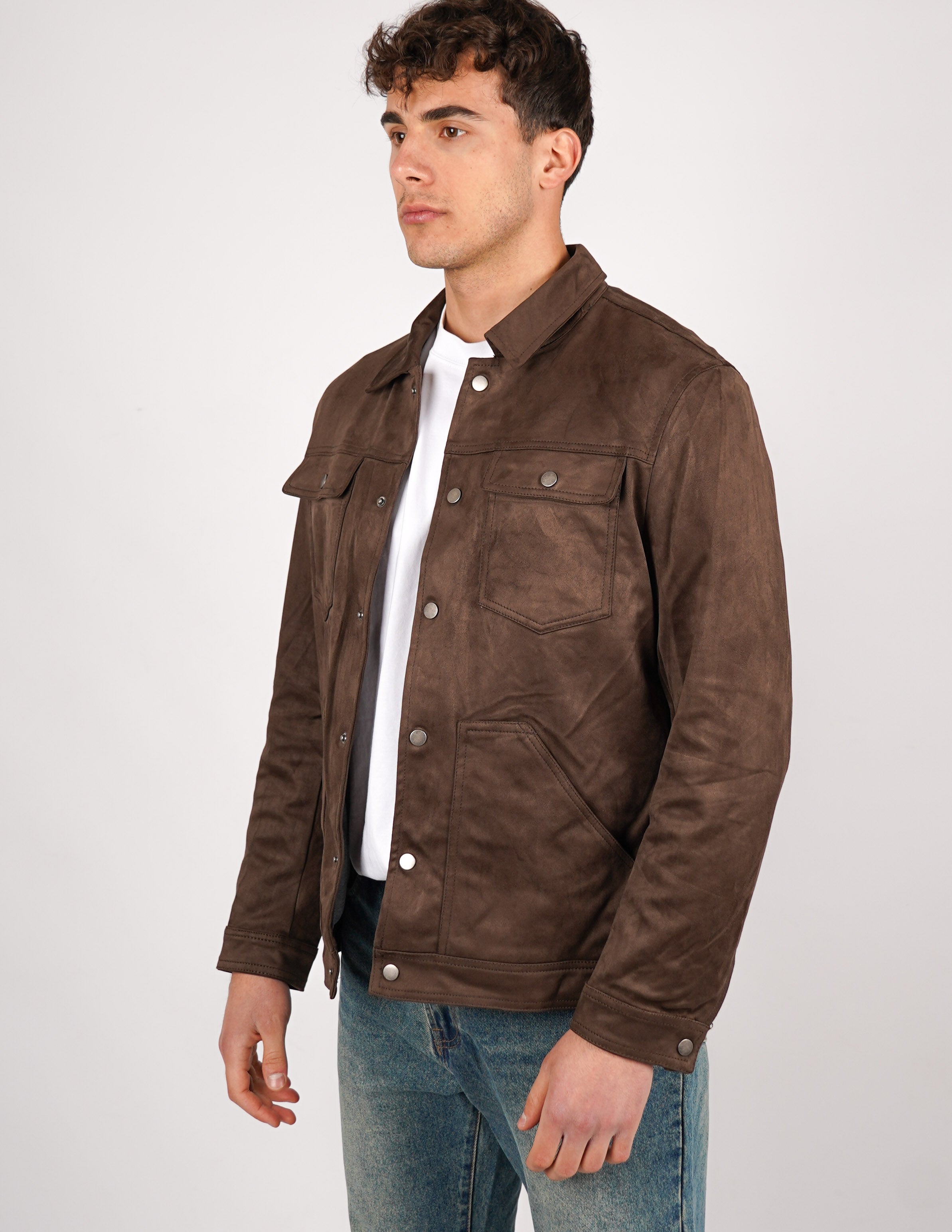 GIUBBINO CON TASCHE IN CAMOSCIO