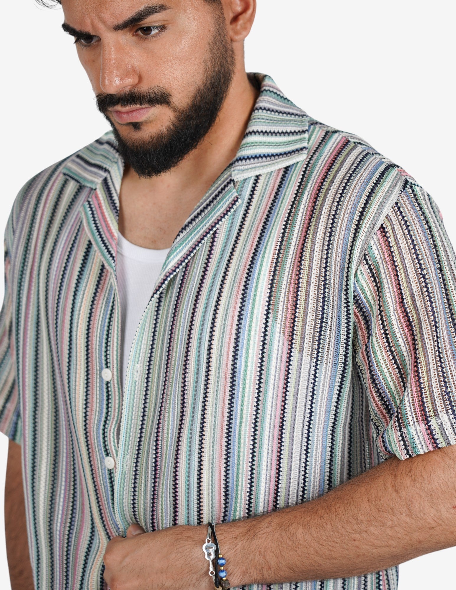 Camicia manica corta strutturata