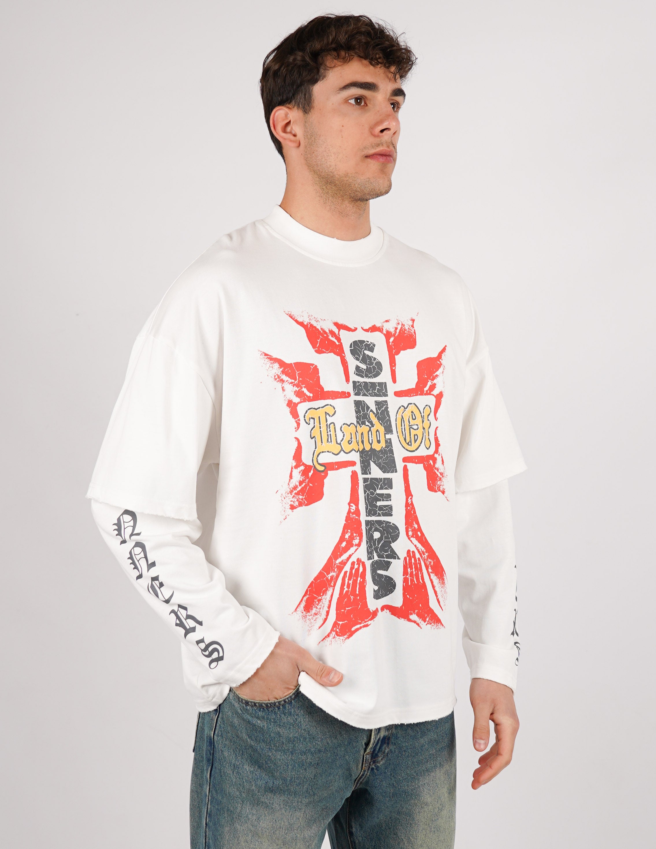 t-shirt long sleeve con stampa