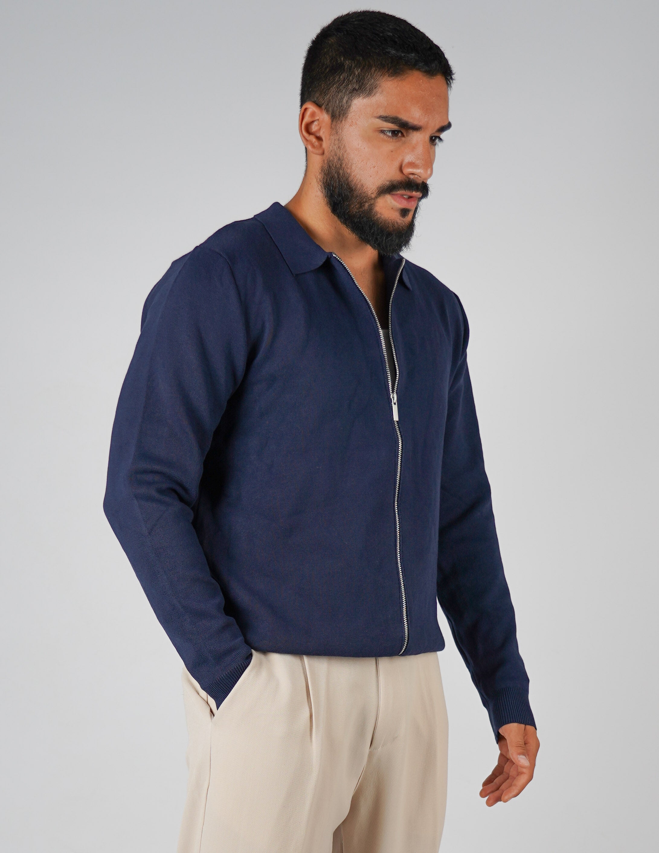 Cardigan con collo manica lunga