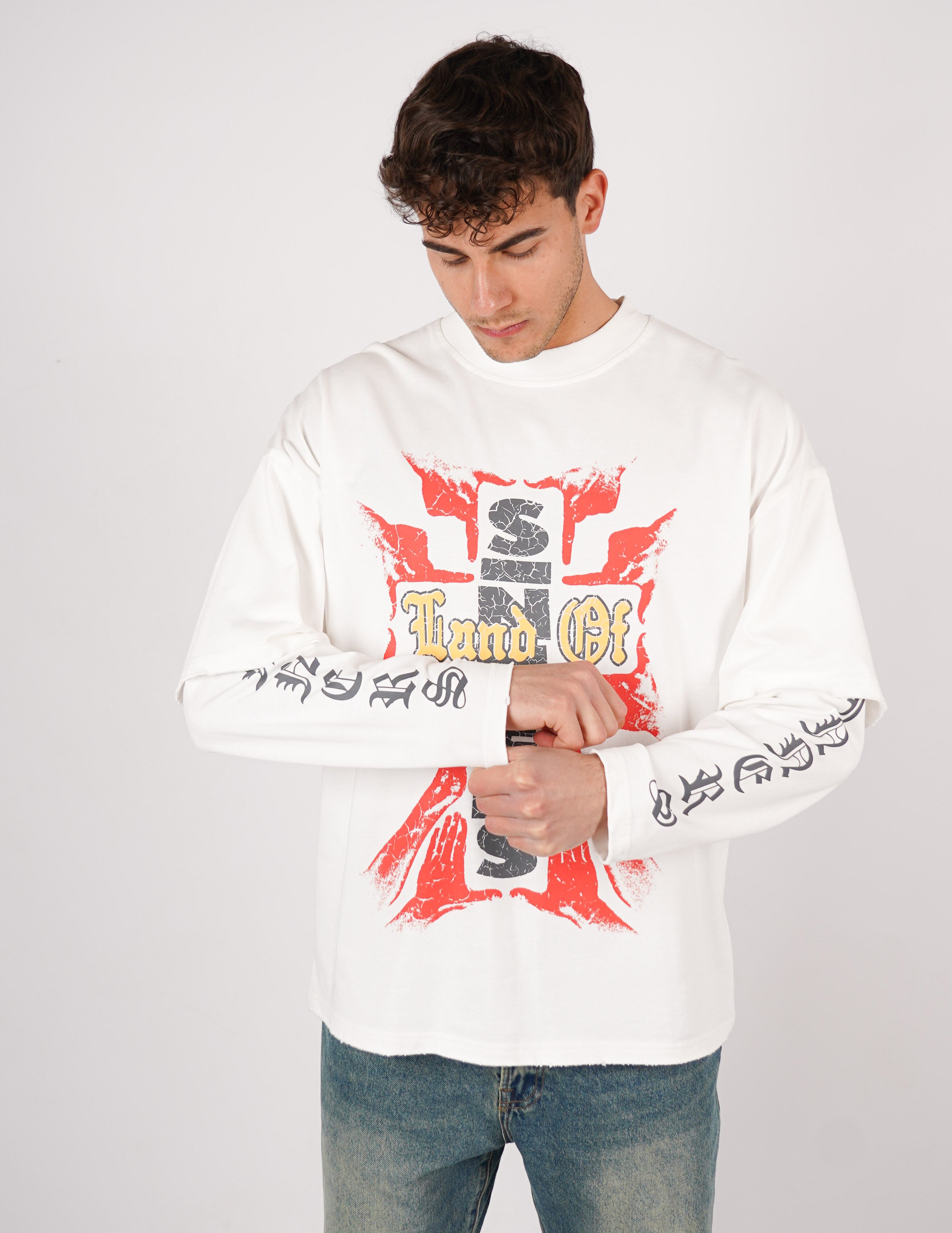 t-shirt long sleeve con stampa