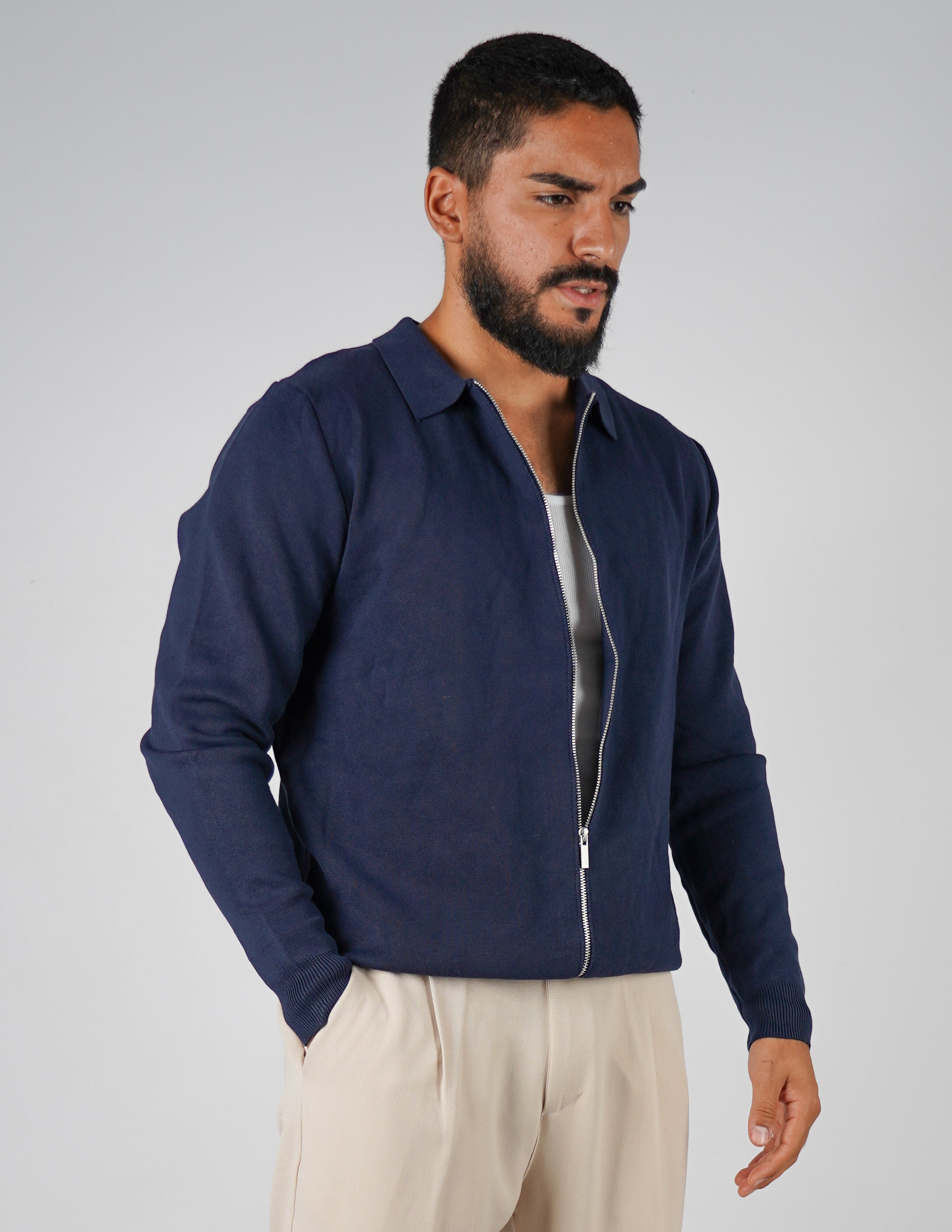 Cardigan con collo manica lunga