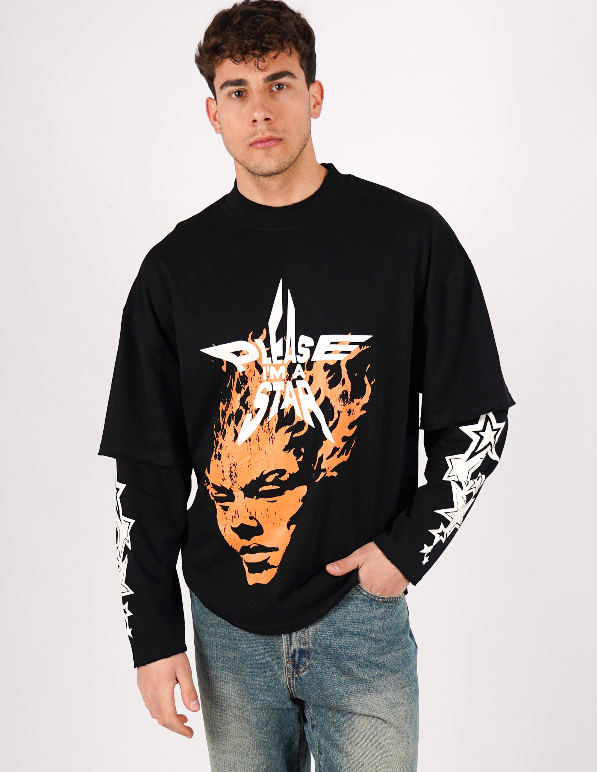 t-shirt long sleeve con stampa