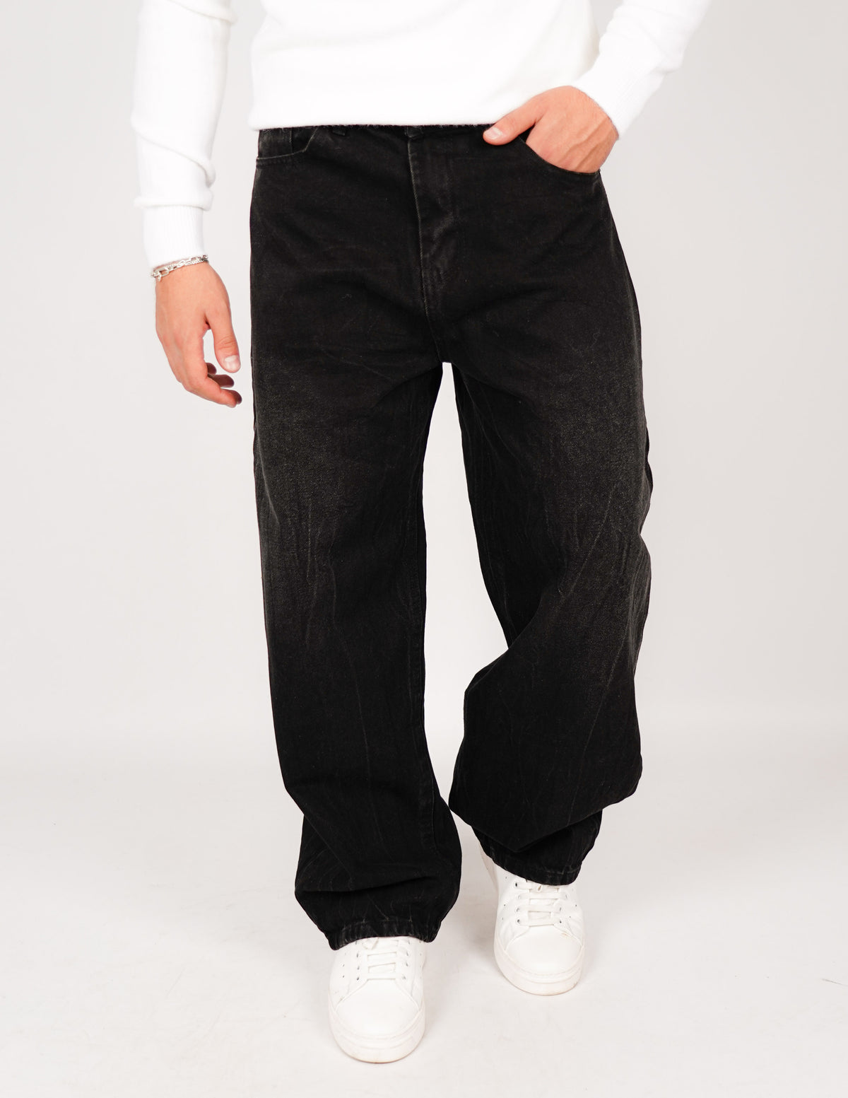 JEANS UOMO TINTA UNITA BAGGY