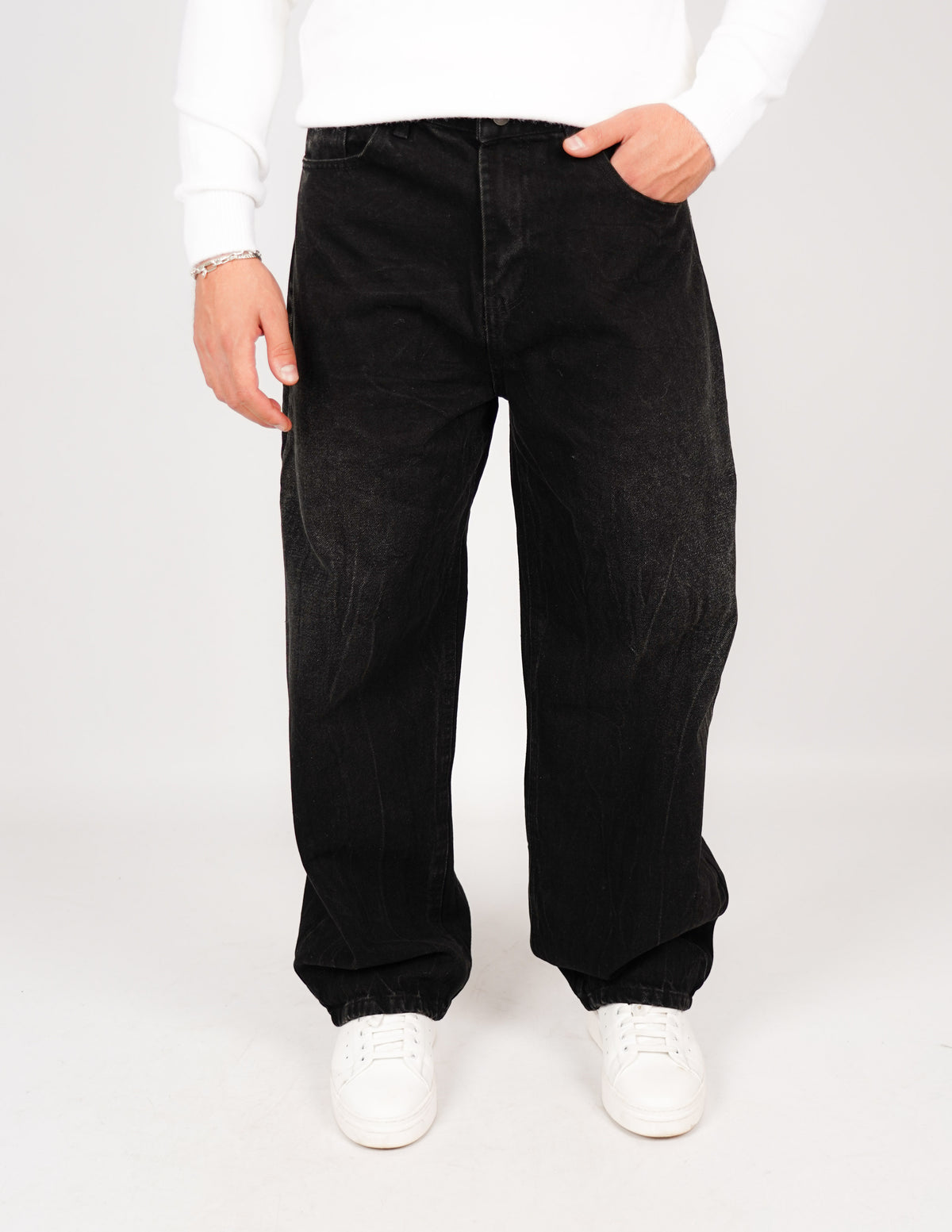 JEANS UOMO TINTA UNITA BAGGY