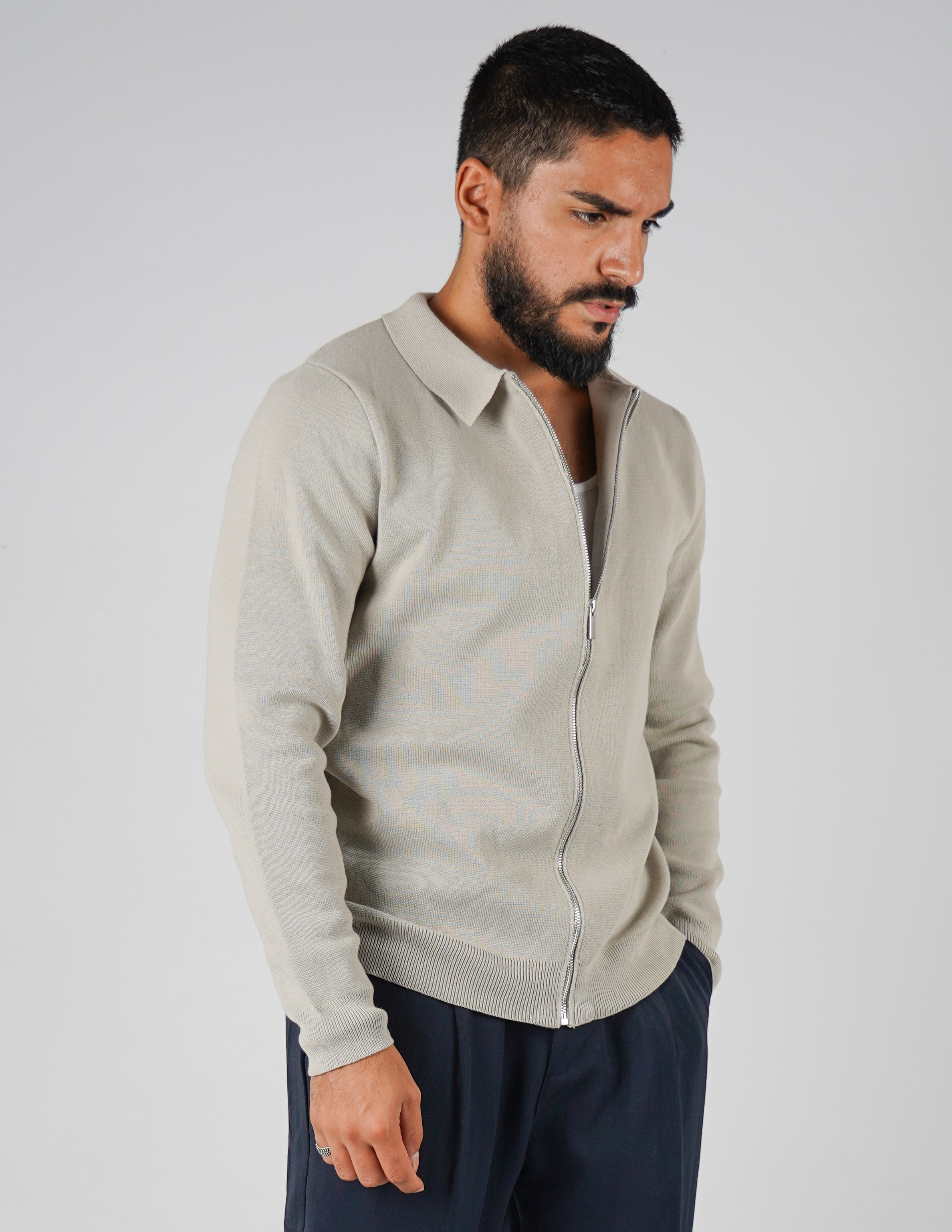 Cardigan con collo manica lunga