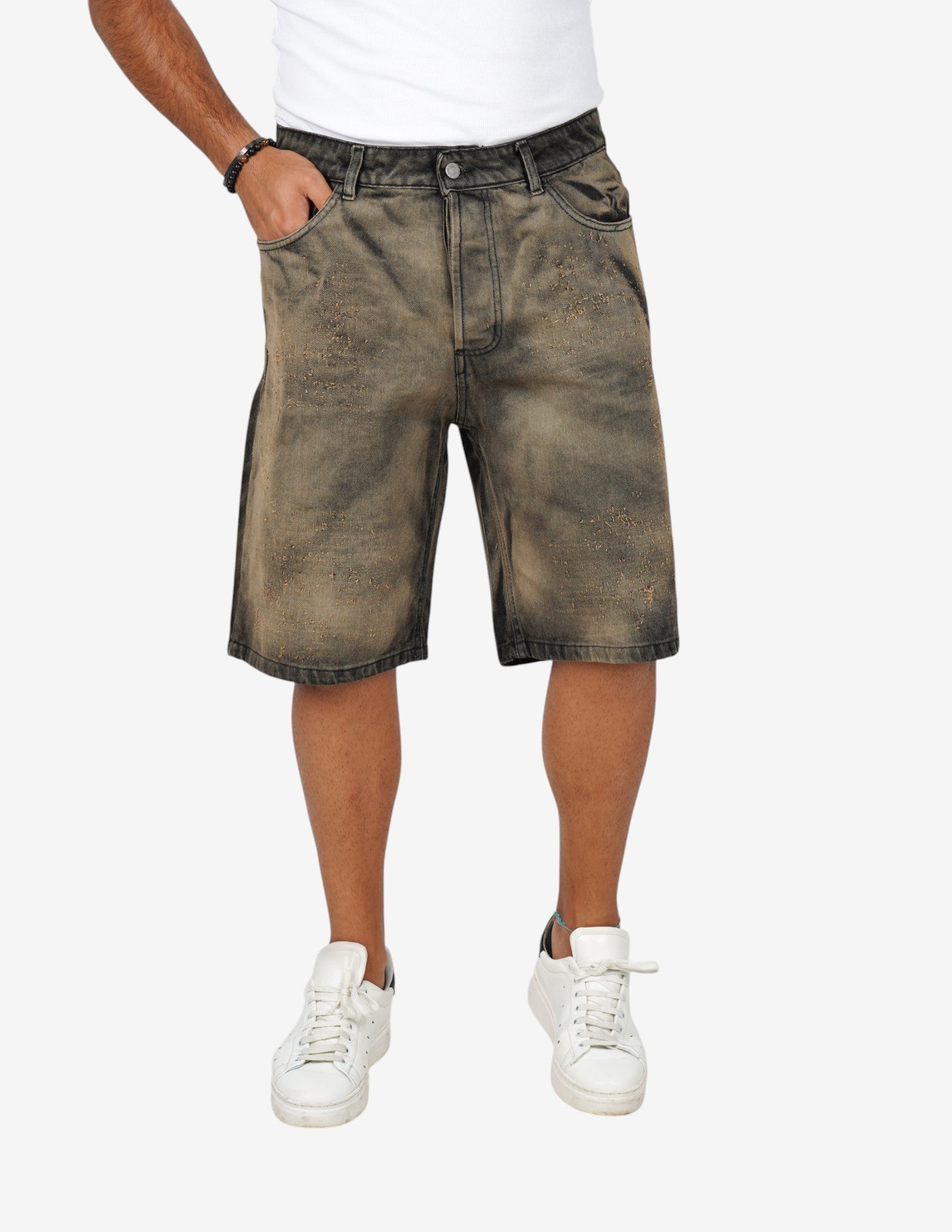 Bermuda in jeans slavato