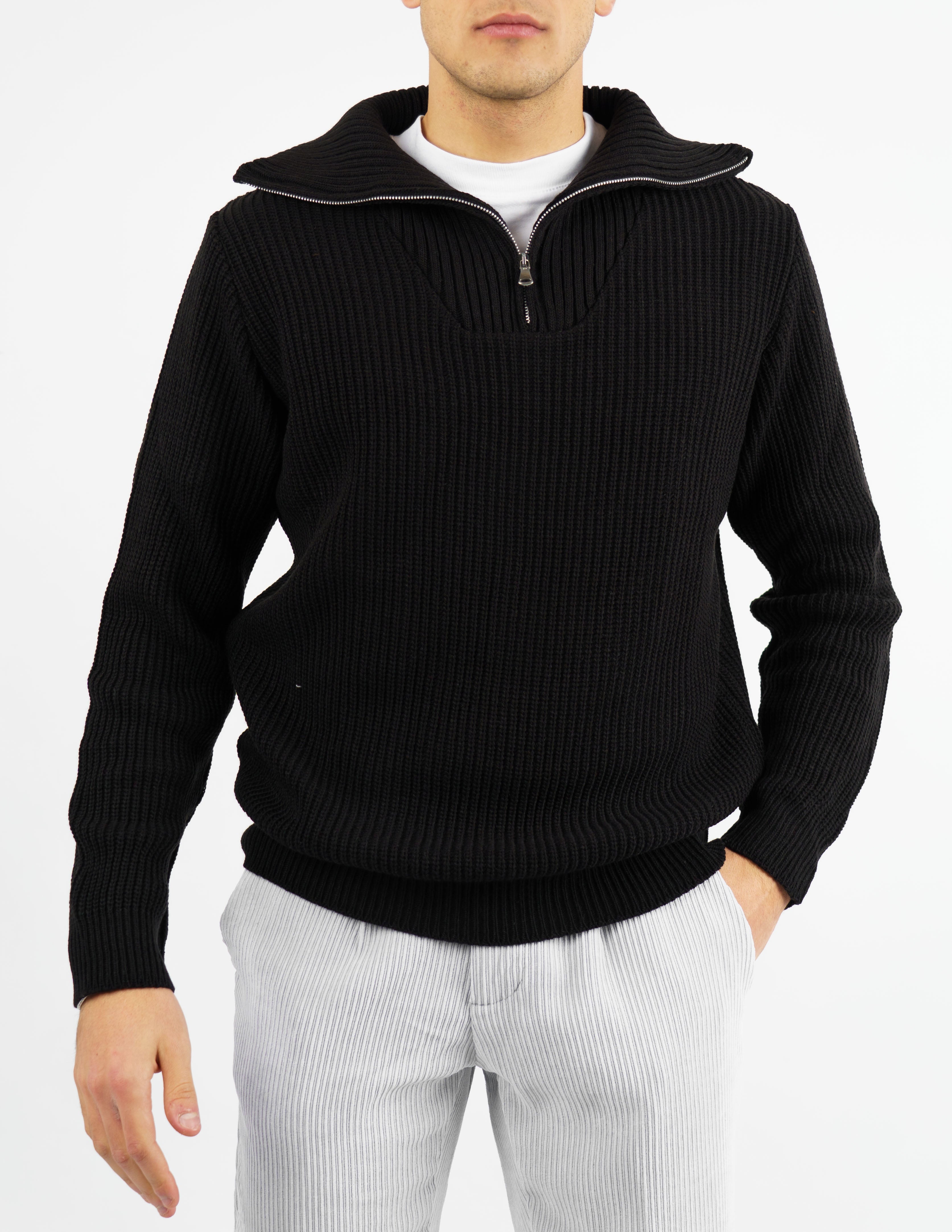 pullover con cerniera sul collo