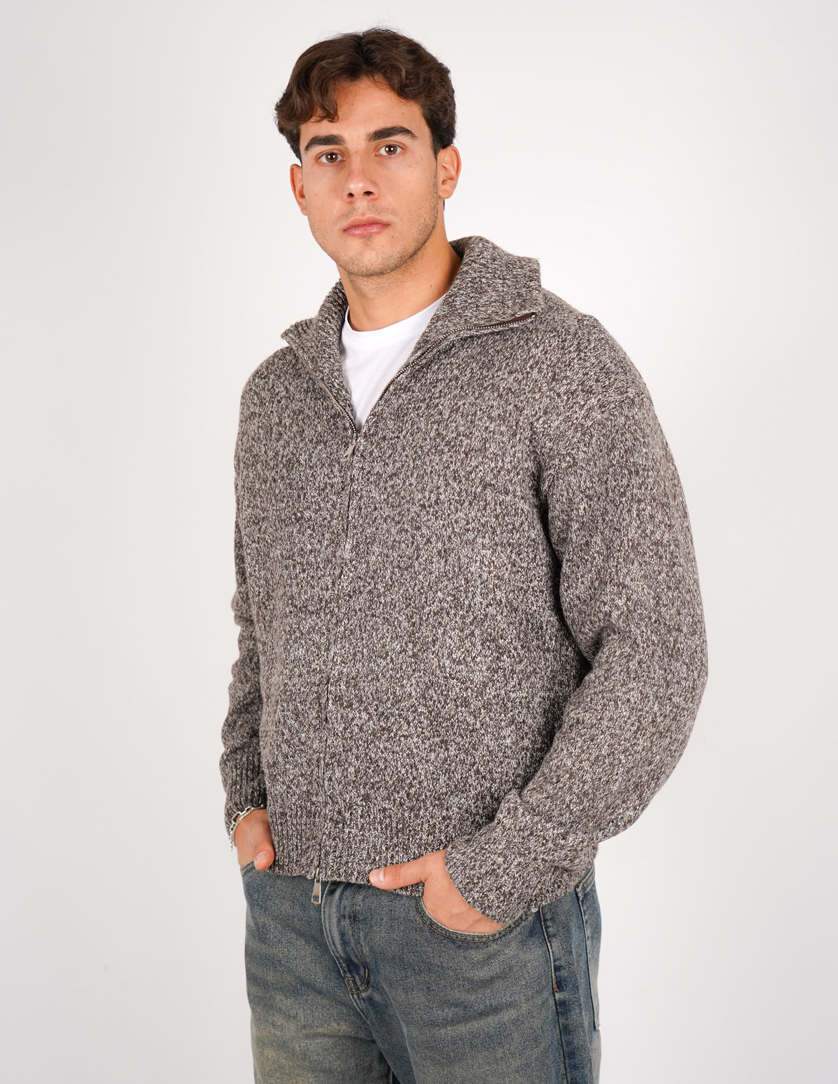 MAGLIONE COLLO ALTO CON CERNIERA