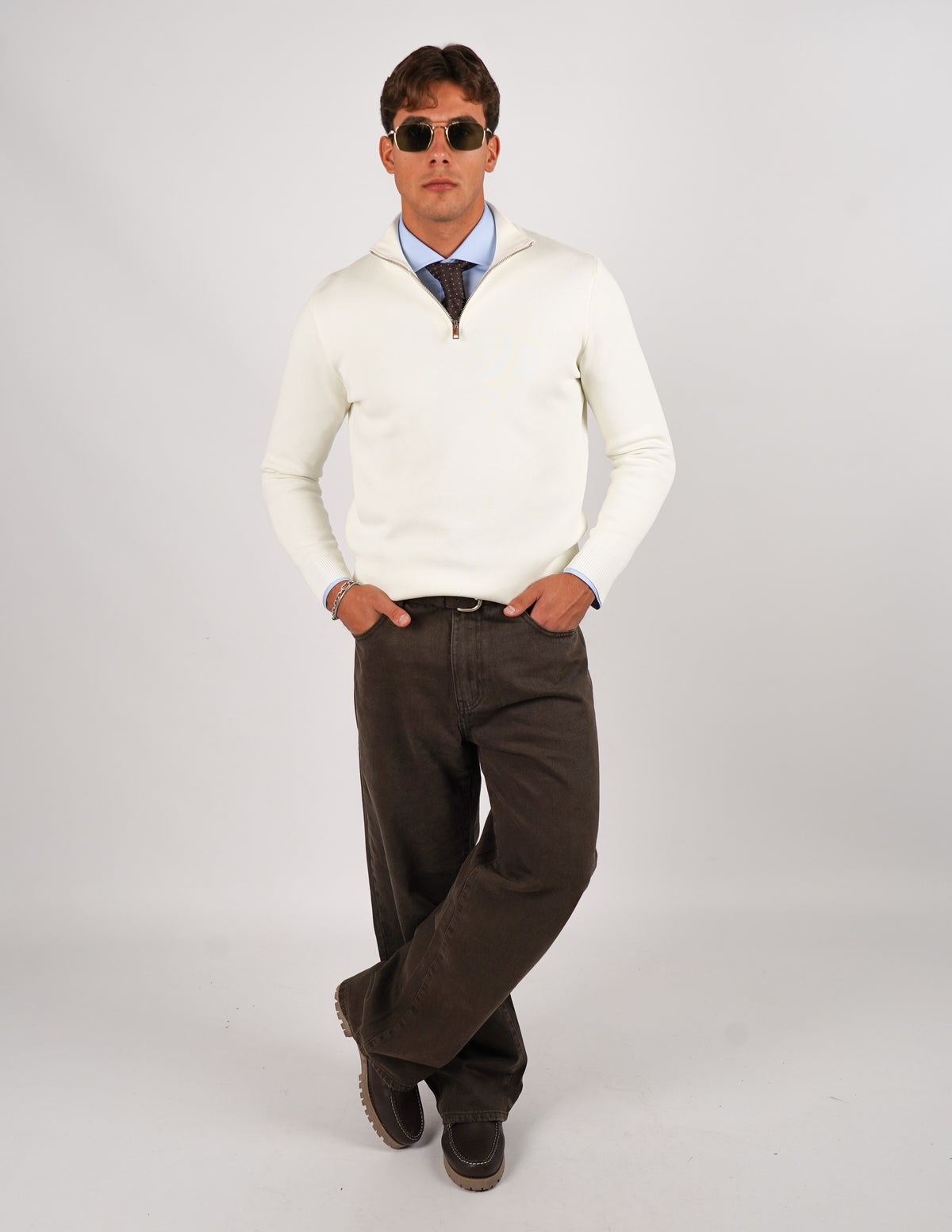 Pullover con mezza cerniera Regular Fit