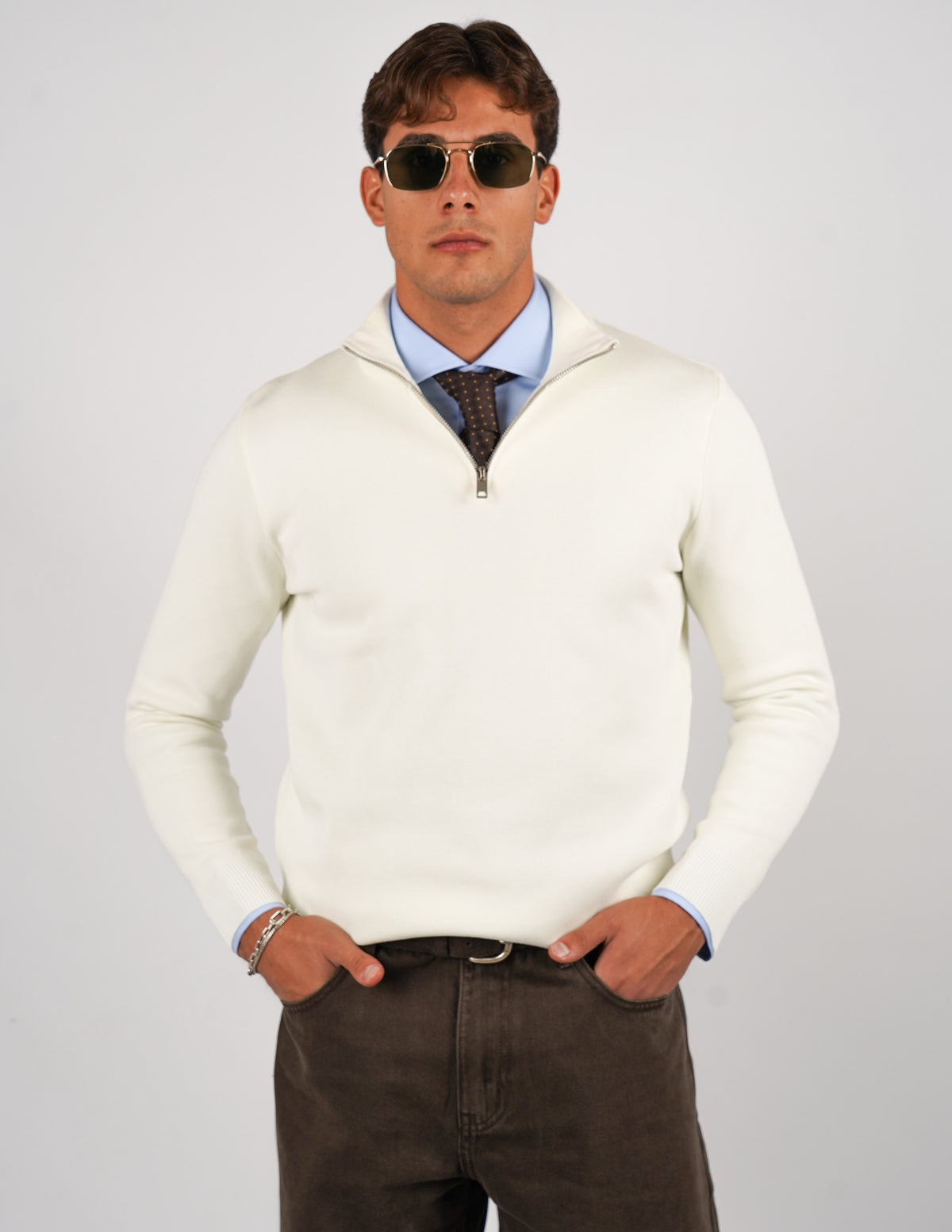 Pullover con mezza cerniera Regular Fit
