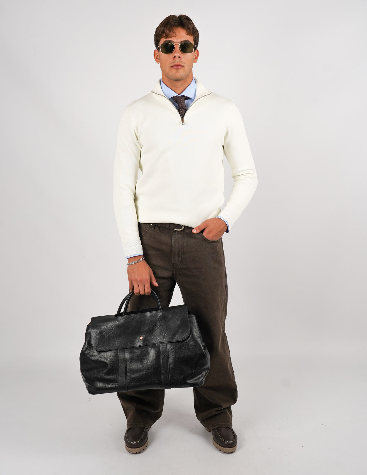 Pullover con mezza cerniera Regular Fit