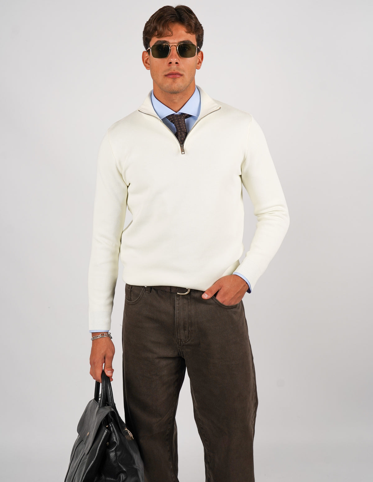 Pullover con mezza cerniera Regular Fit