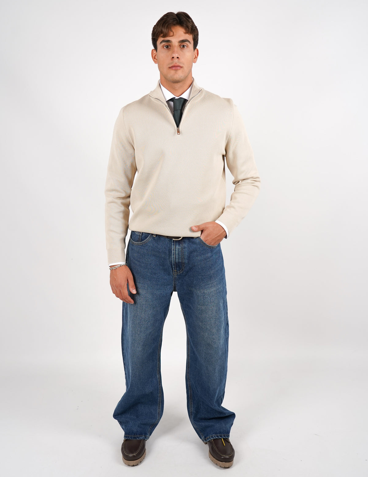 Pullover con mezza cerniera Regular Fit