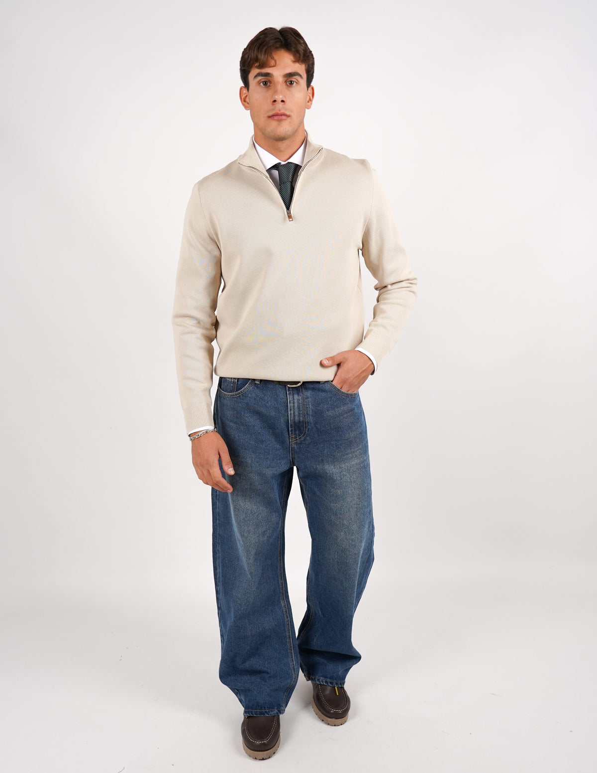 Pullover con mezza cerniera Regular Fit