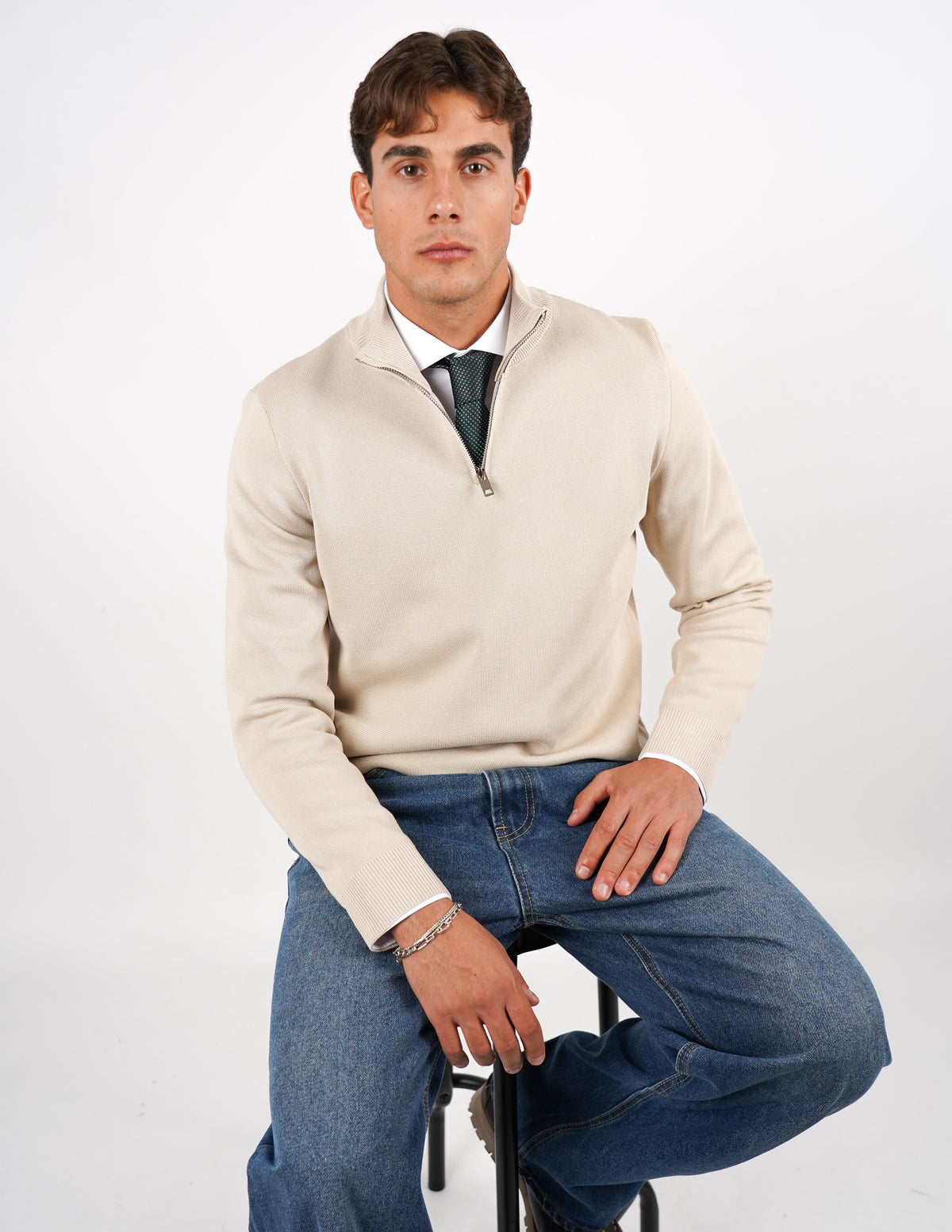 Pullover con mezza cerniera Regular Fit