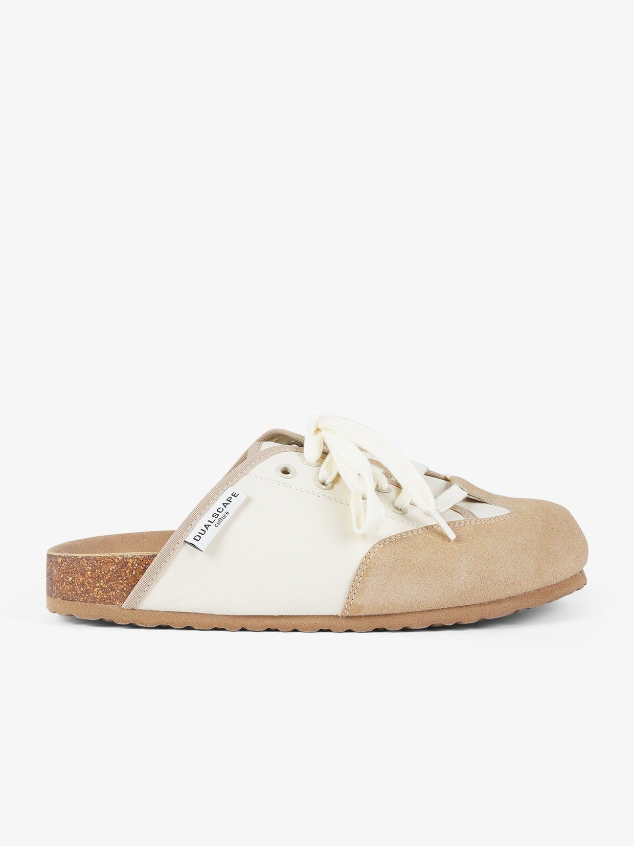 DUALSCAPE sabot unisex con lacci pelle beige