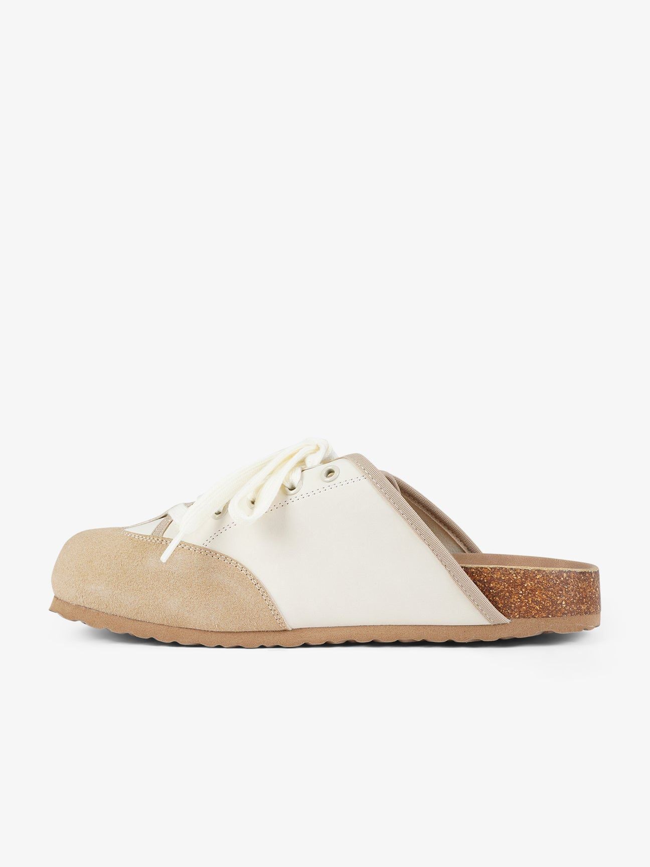 DUALSCAPE sabot unisex con lacci pelle beige