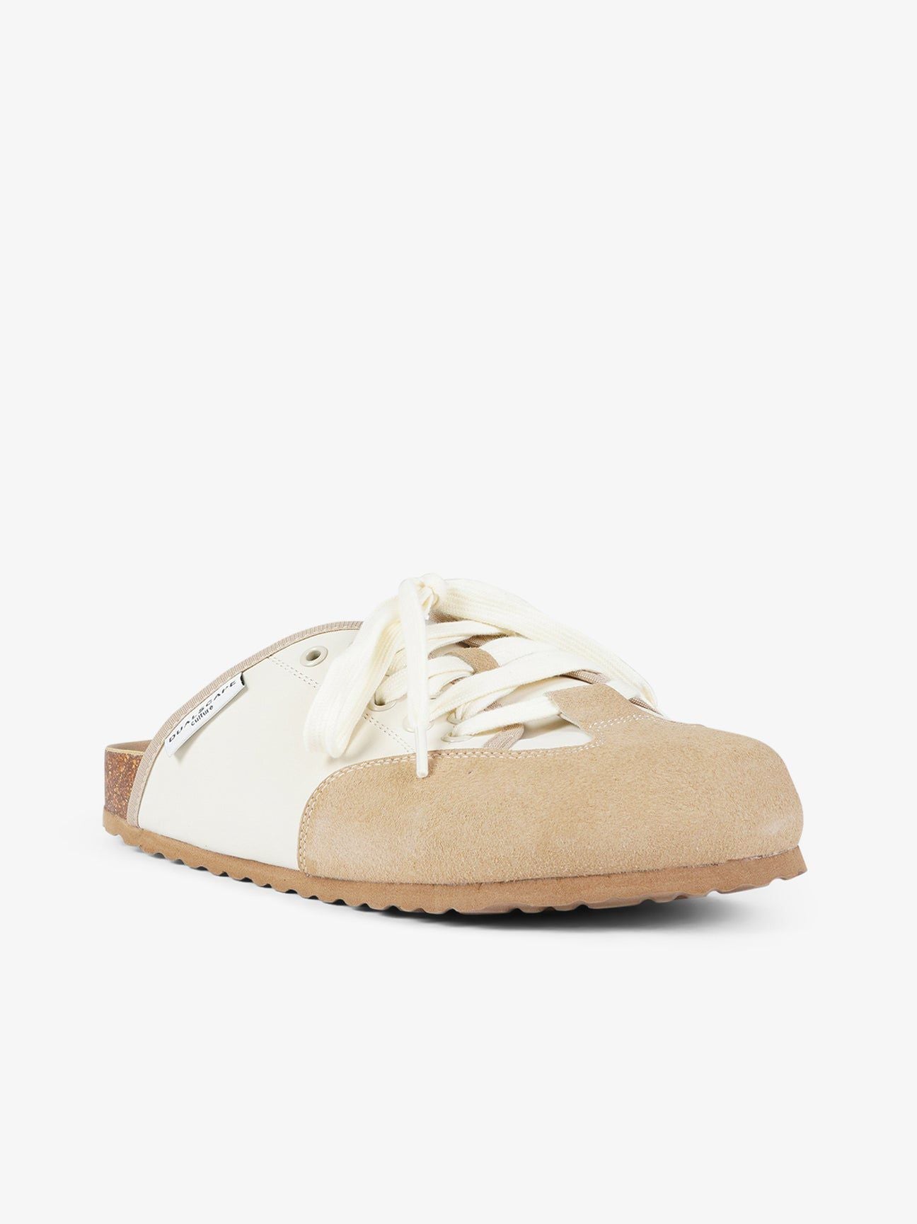 DUALSCAPE sabot unisex con lacci pelle beige