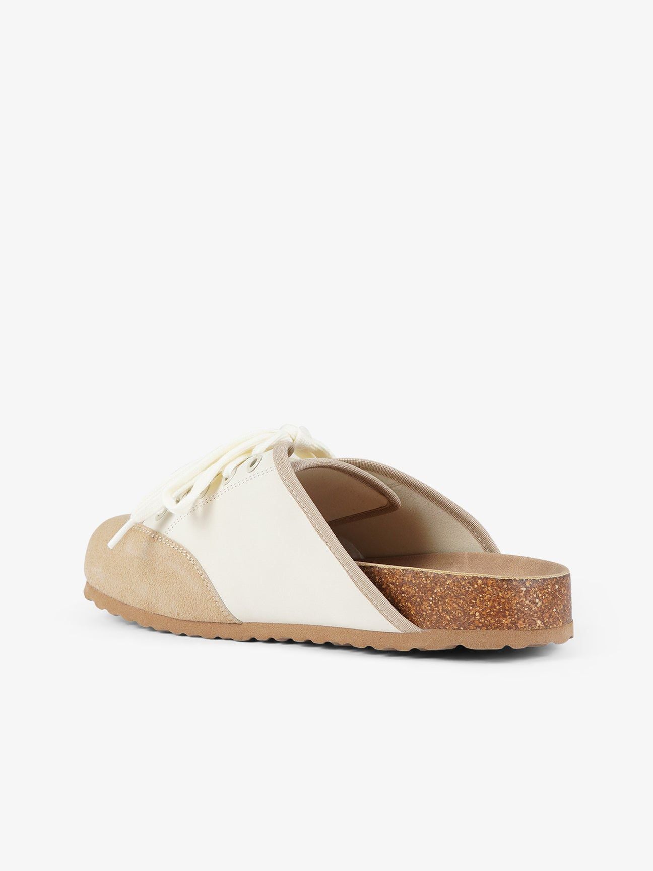 DUALSCAPE sabot unisex con lacci pelle beige