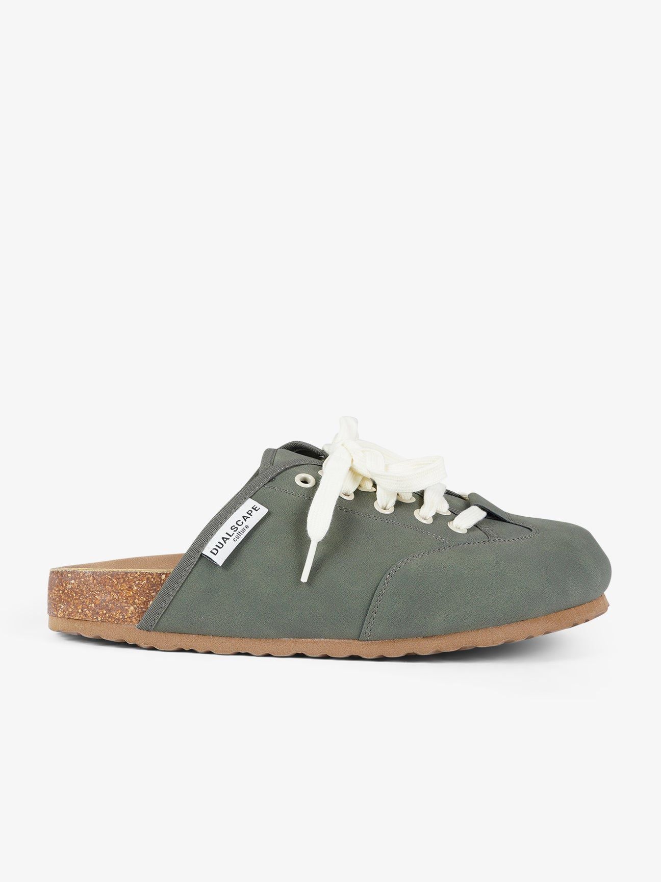 DUALSCAPE sabot unisex con lacci pelle verde
