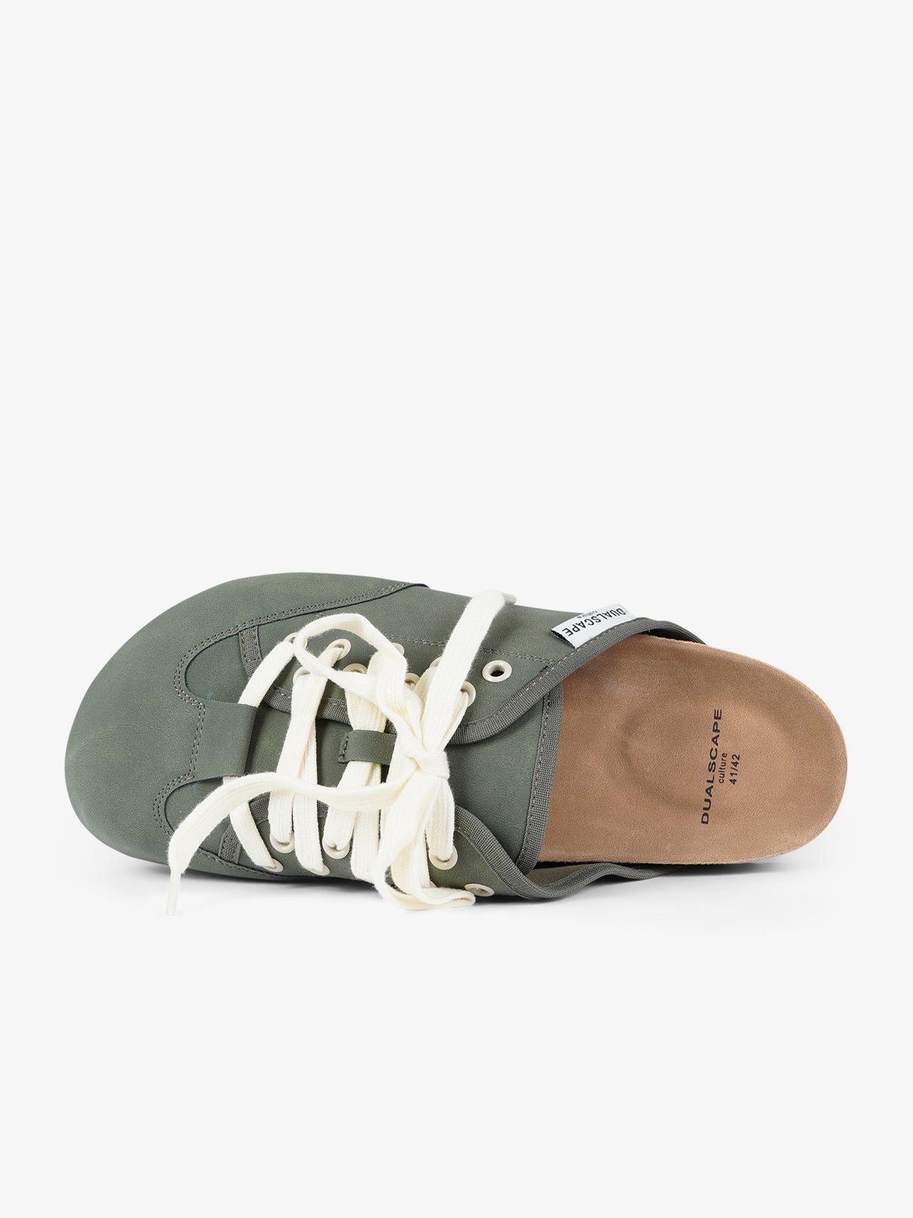 DUALSCAPE sabot unisex con lacci pelle verde