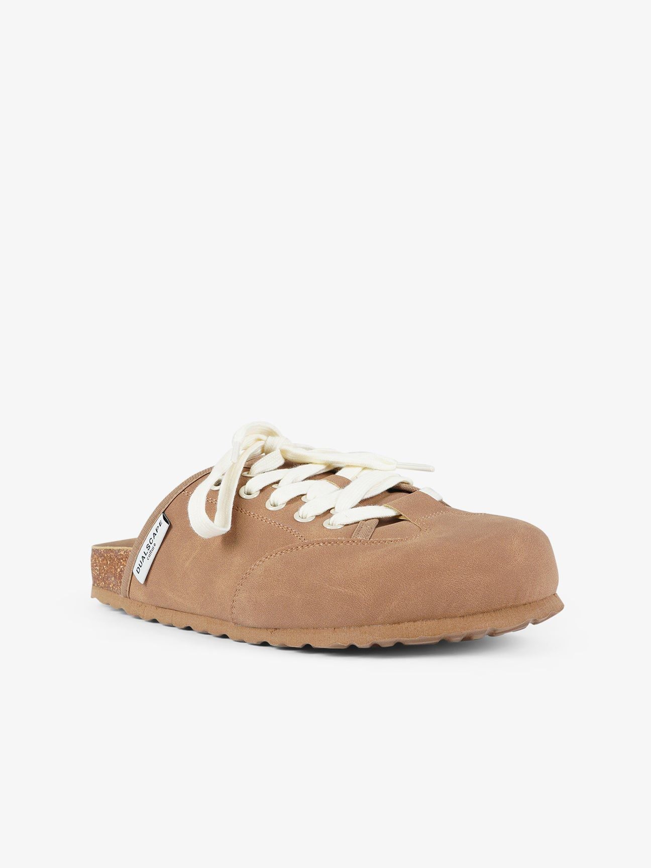 DUALSCAPE sabot unisex con lacci pelle marrone