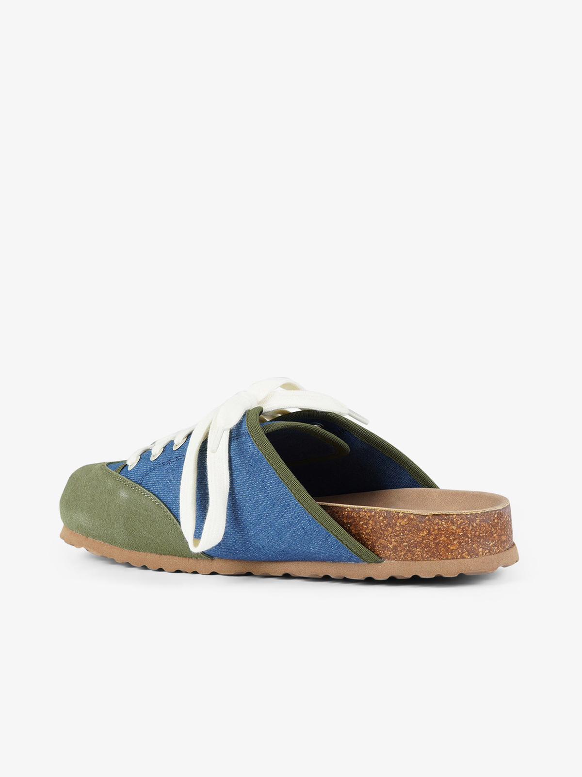 DUALSCAPE sabot unisex con lacci pelle denim