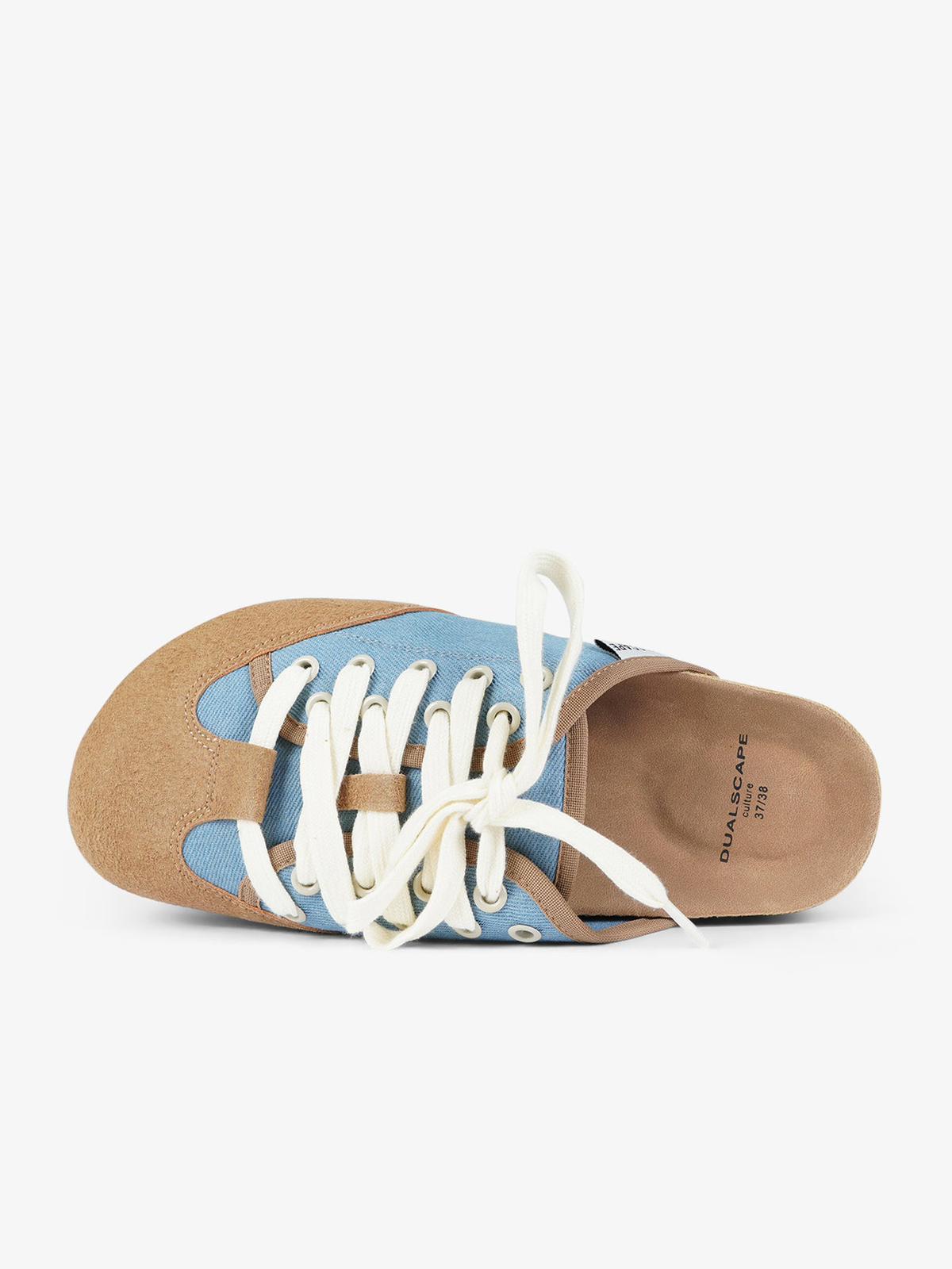 DUALSCAPE sabot unisex con lacci pelle denim