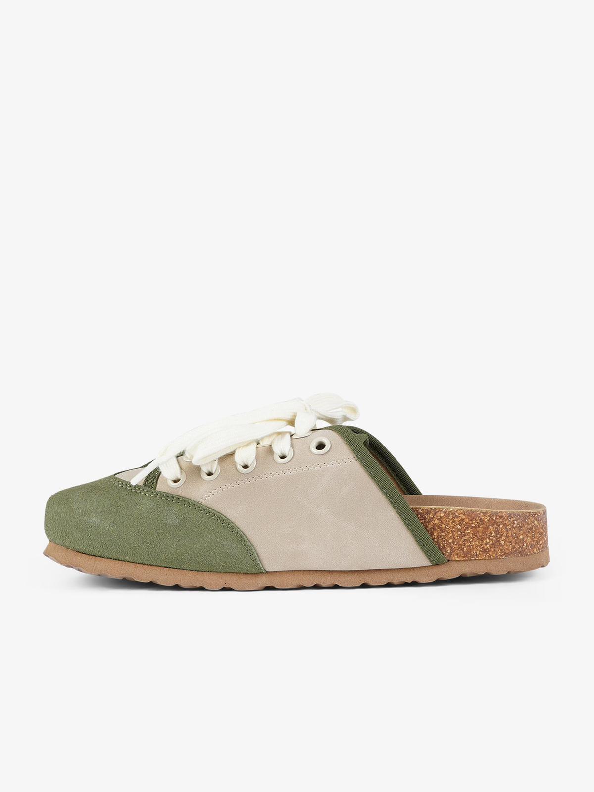 DUALSCAPE sabot unisex con lacci pelle verde