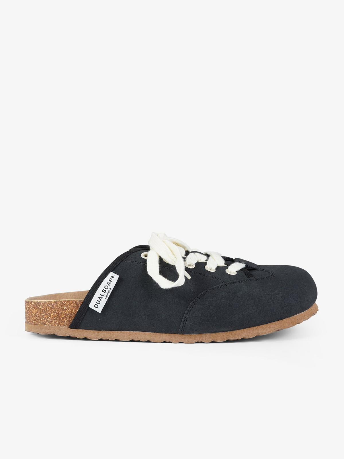 DUALSCAPE sabot unisex con lacci pelle nero