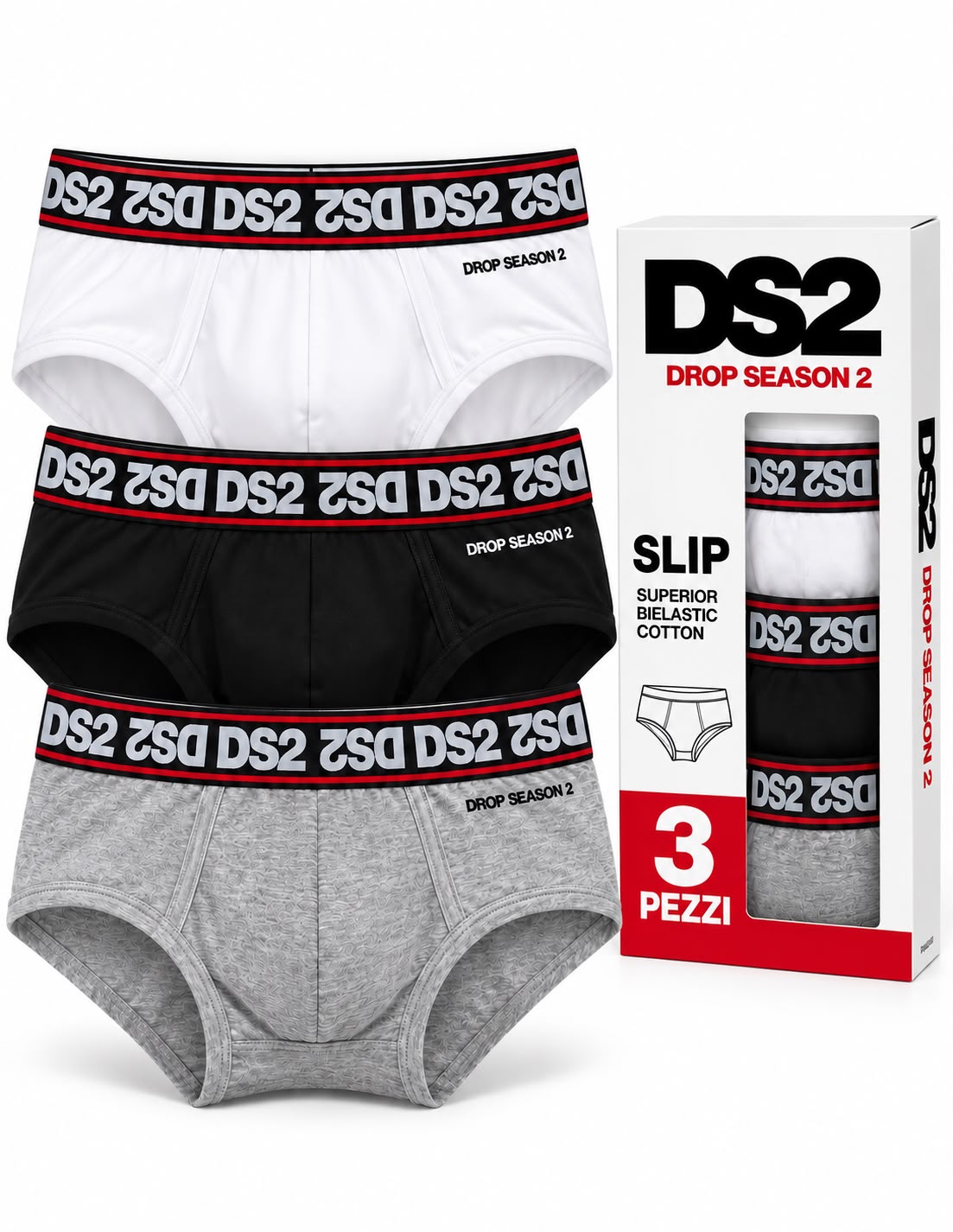 SLIP UOMO DS2 CONFEZIONE DA 3 PZ