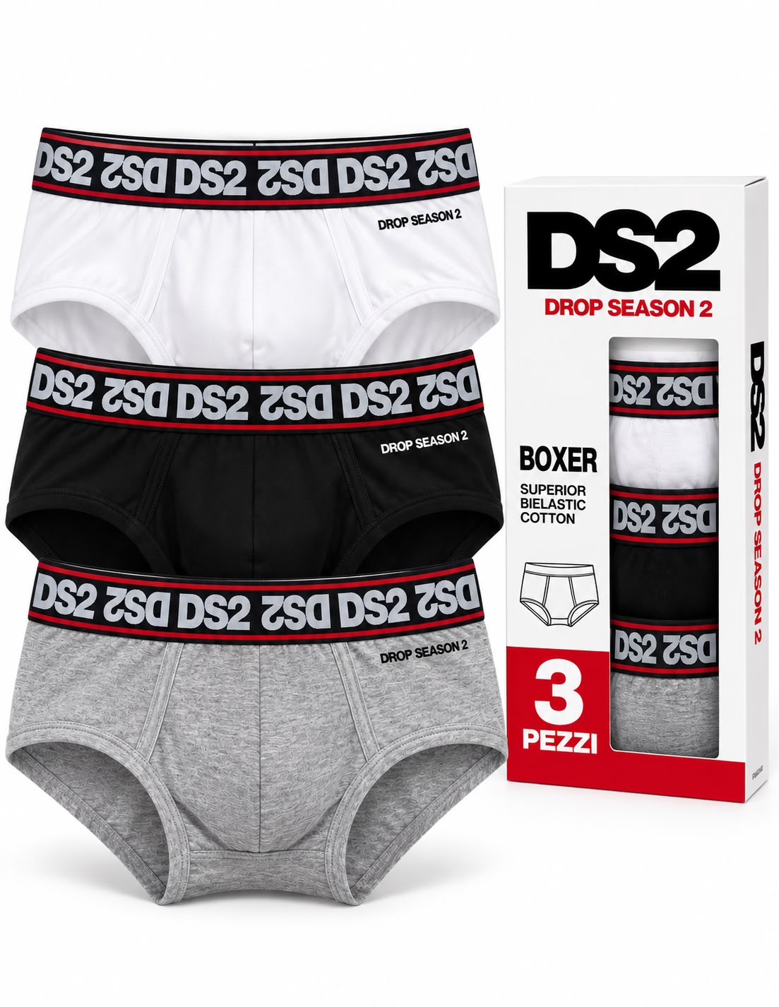 SLIP UOMO DS2 CONFEZIONE DA 3 PZ