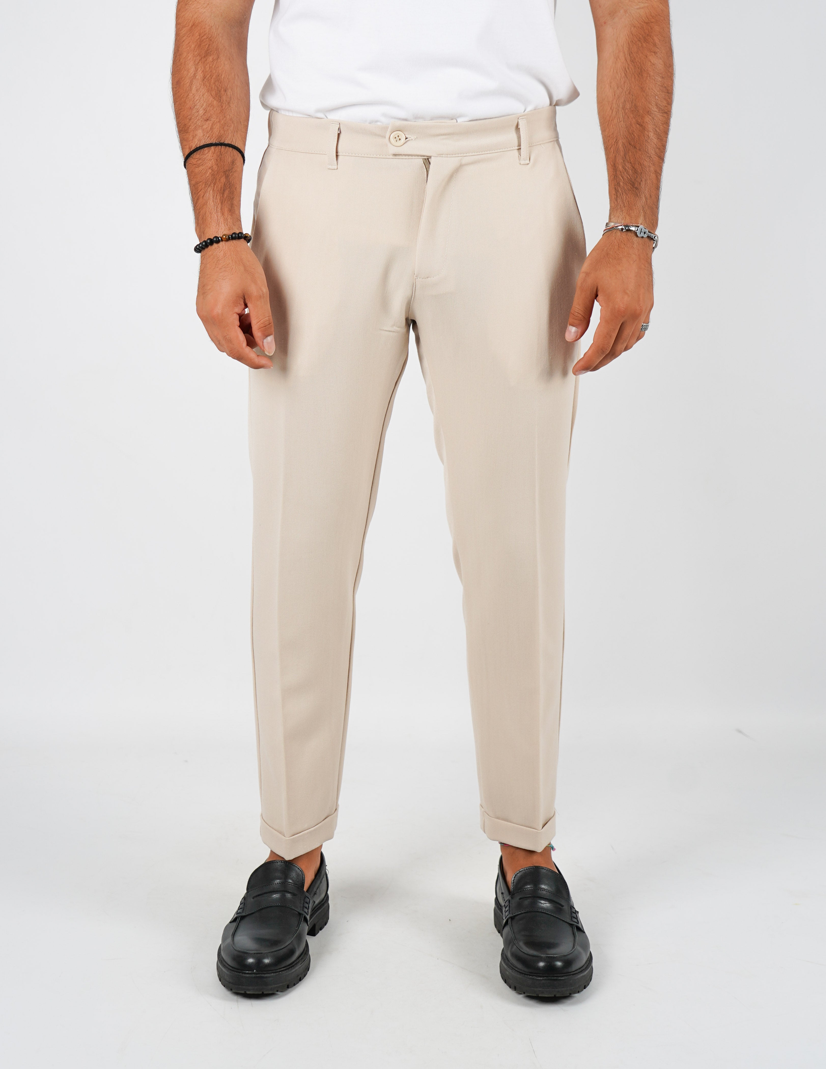 pantalone lungo sartoriale con elastico