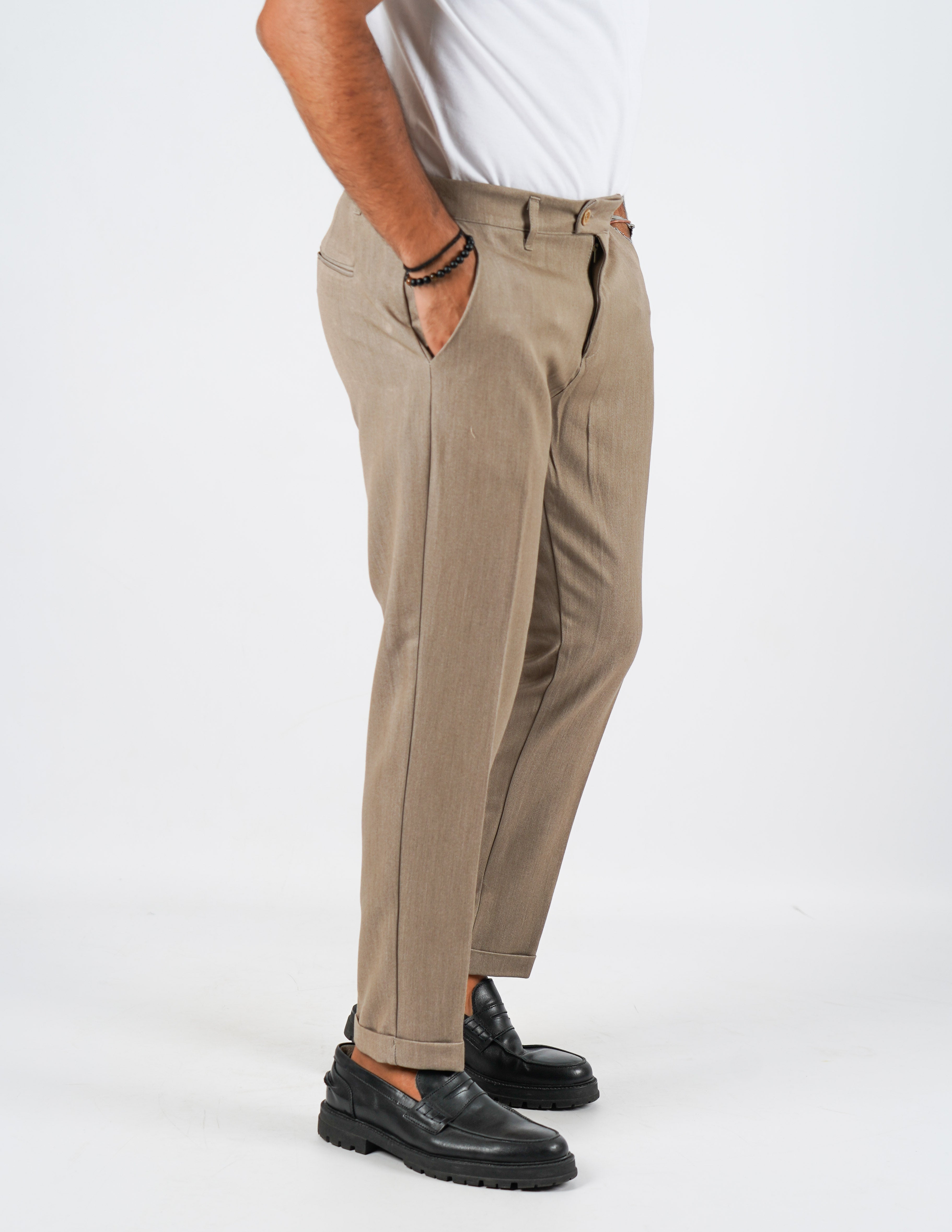 pantalone lungo sartoriale con elastico