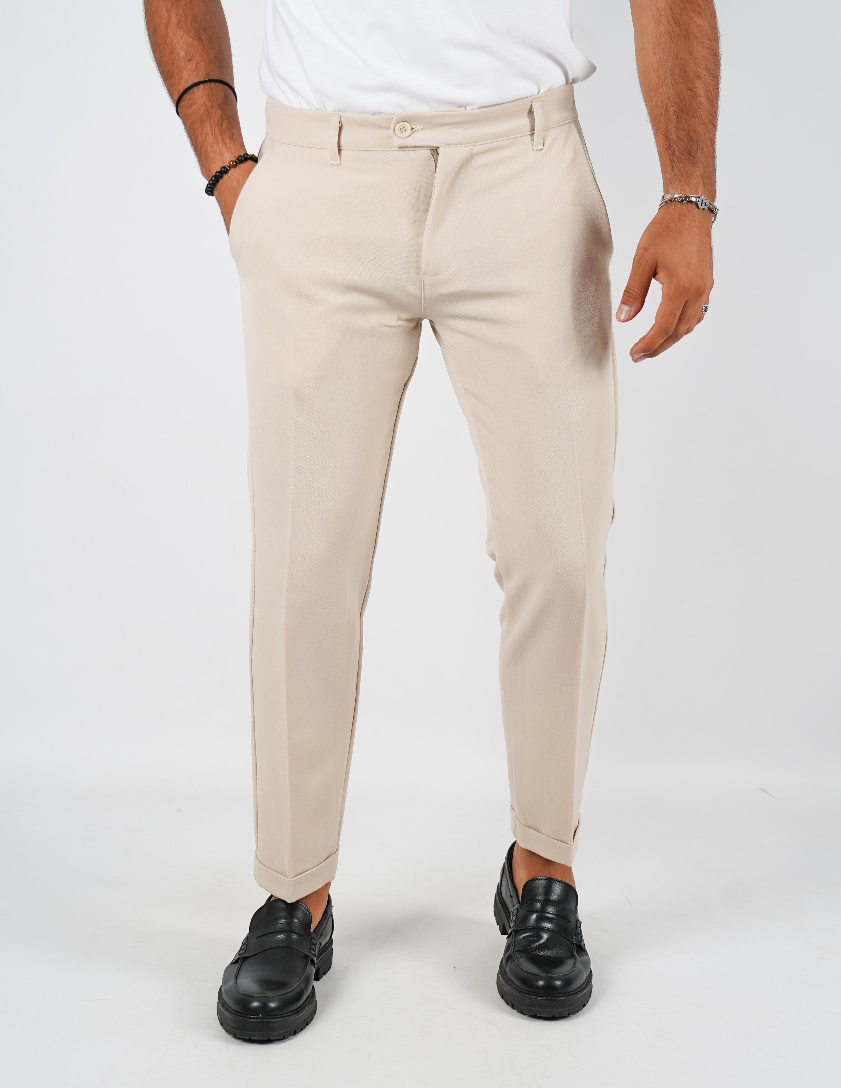 pantalone lungo sartoriale con elastico
