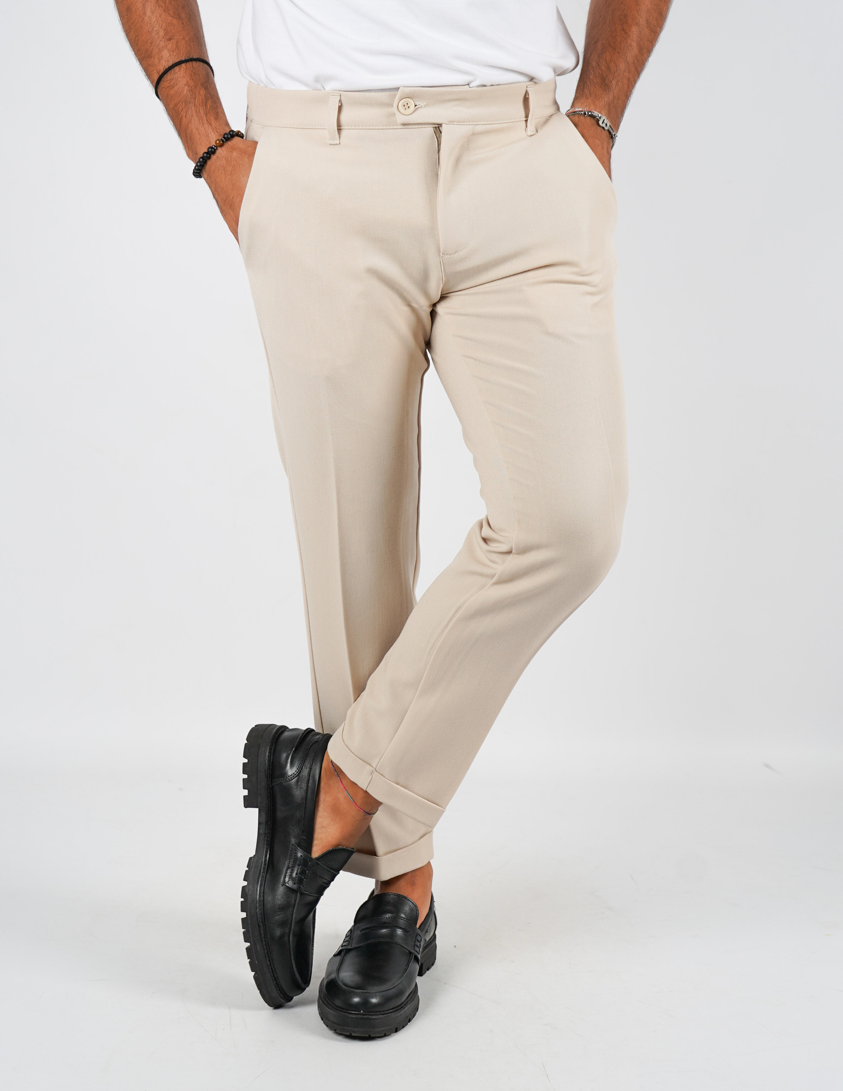 pantalone lungo sartoriale con elastico