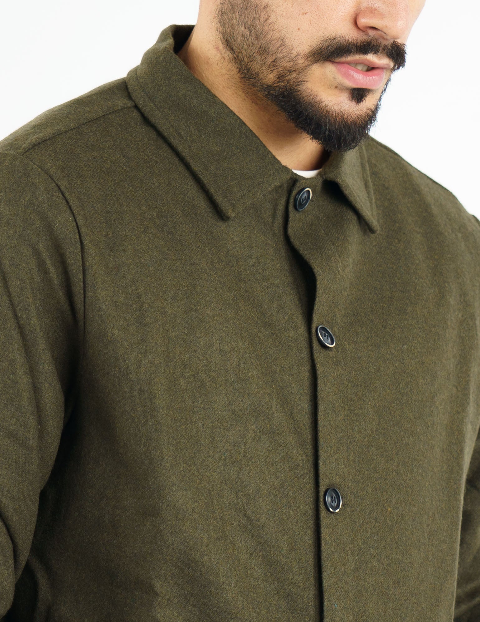 giacca overshirt in misto lana