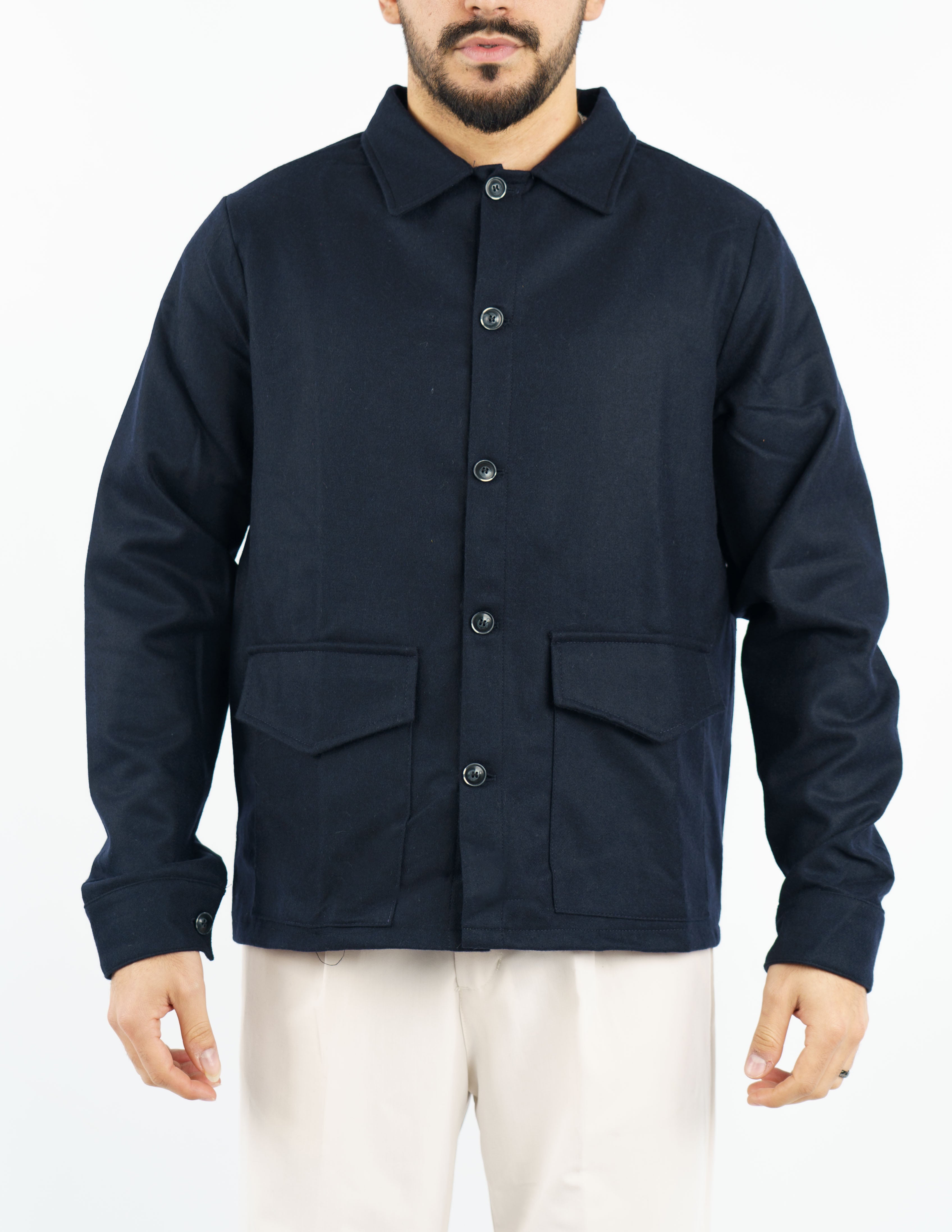 giacca overshirt in misto lana