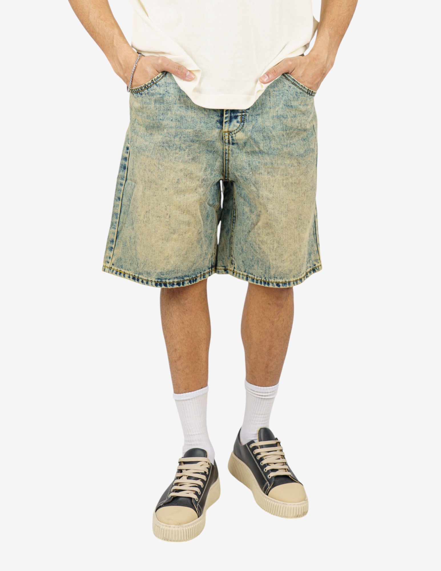 bermuda in denim regular slavato