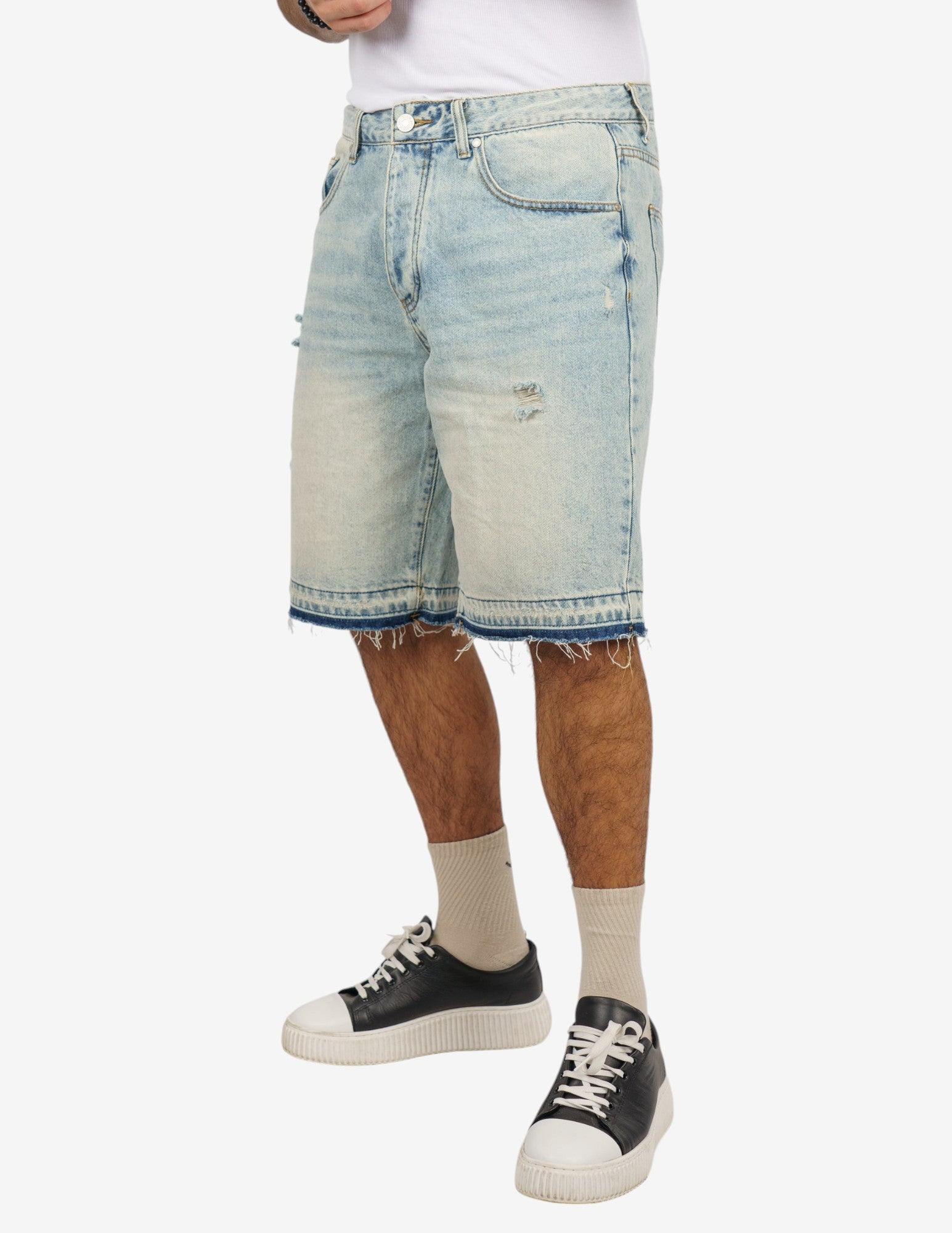 bermuda regular in denim contrasto