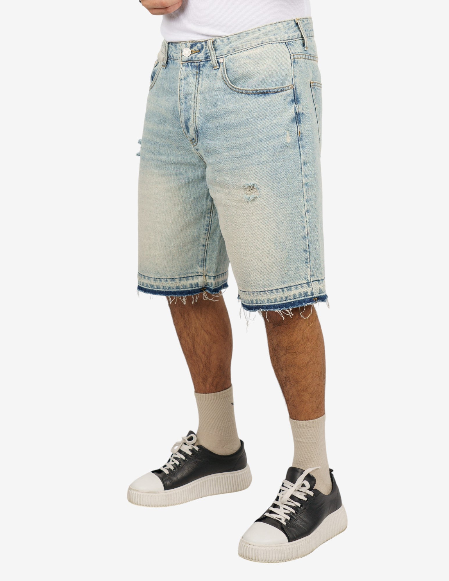 bermuda regular in denim contrasto