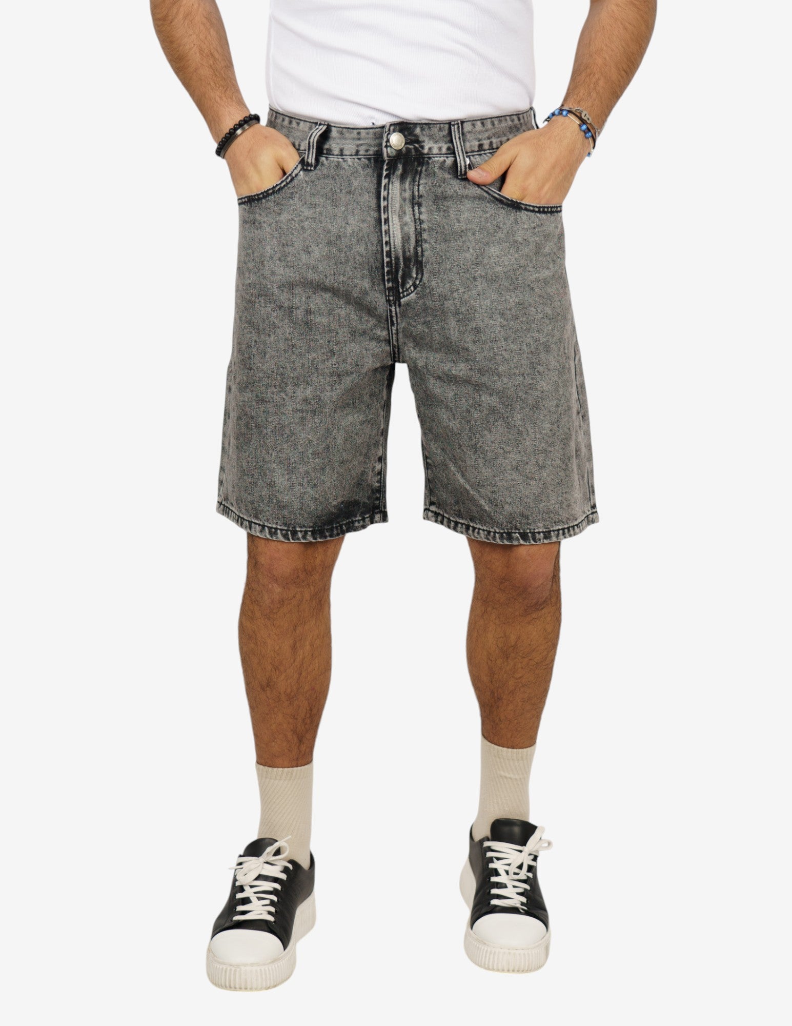 bermuda regular in denim grigio