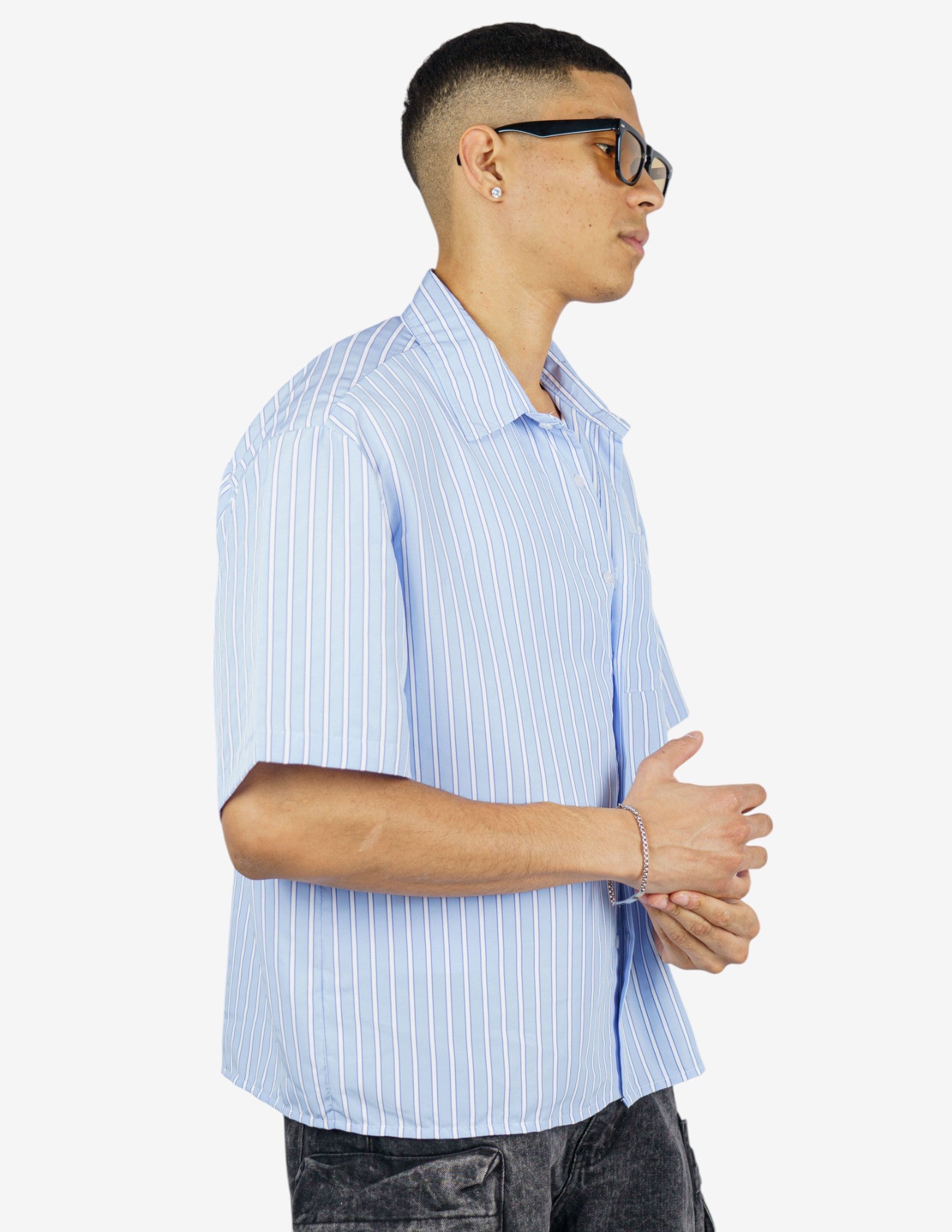 camicia cropped con taschino